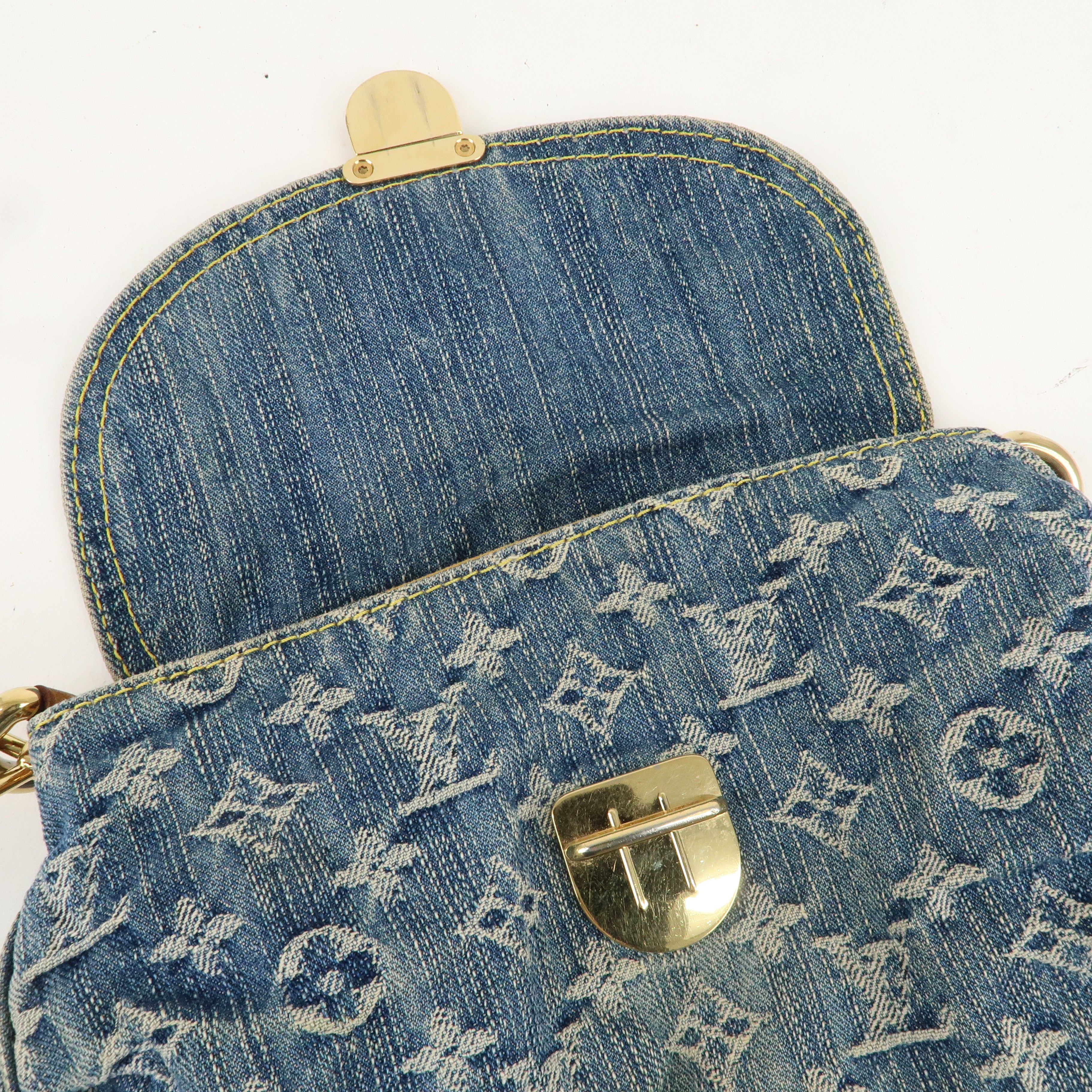 Louis Vuitton Monogram Denim Mini Pleaty Shoulder Bag M95050