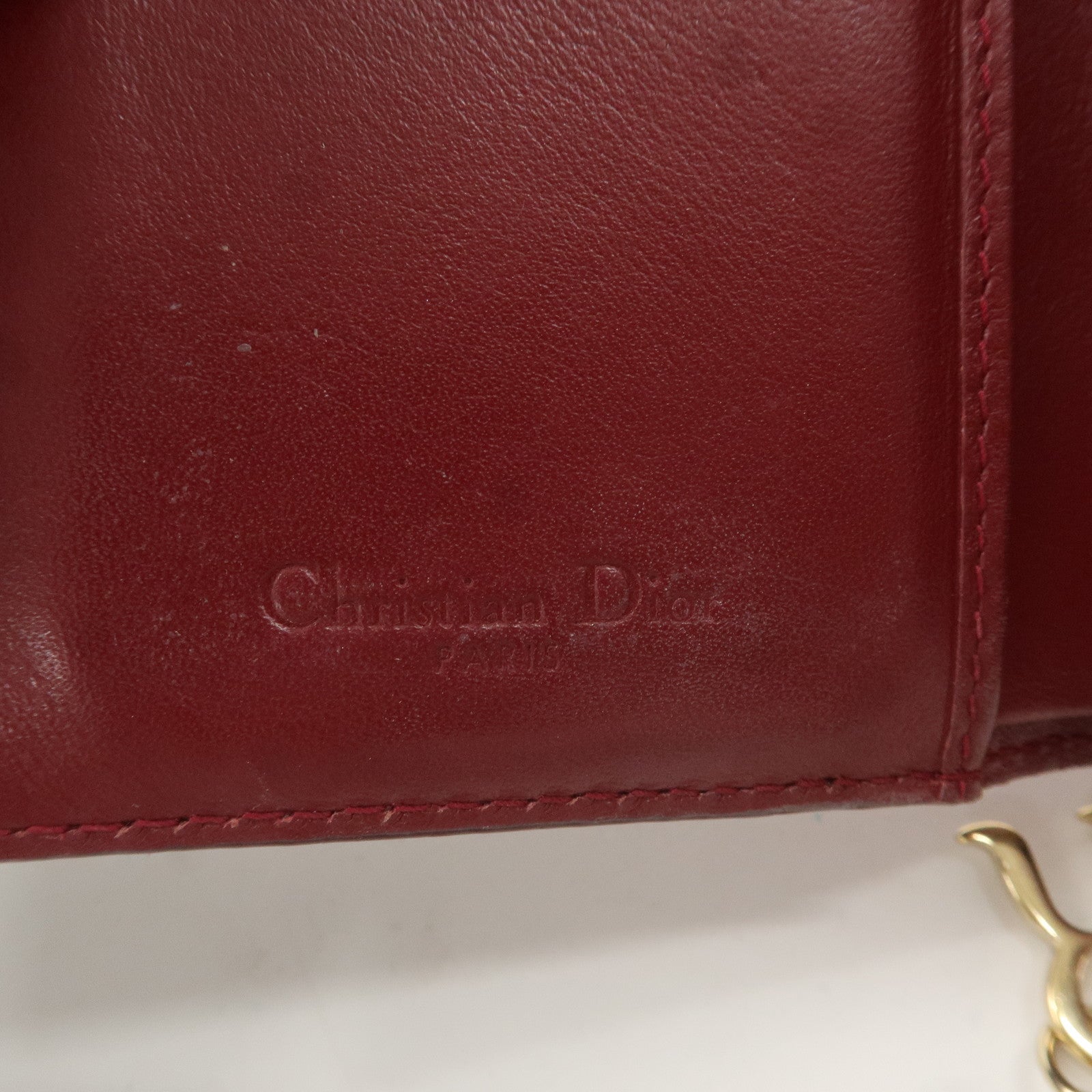 Christian Dior Cannage Patent Leather Bi-fold Wallet Red