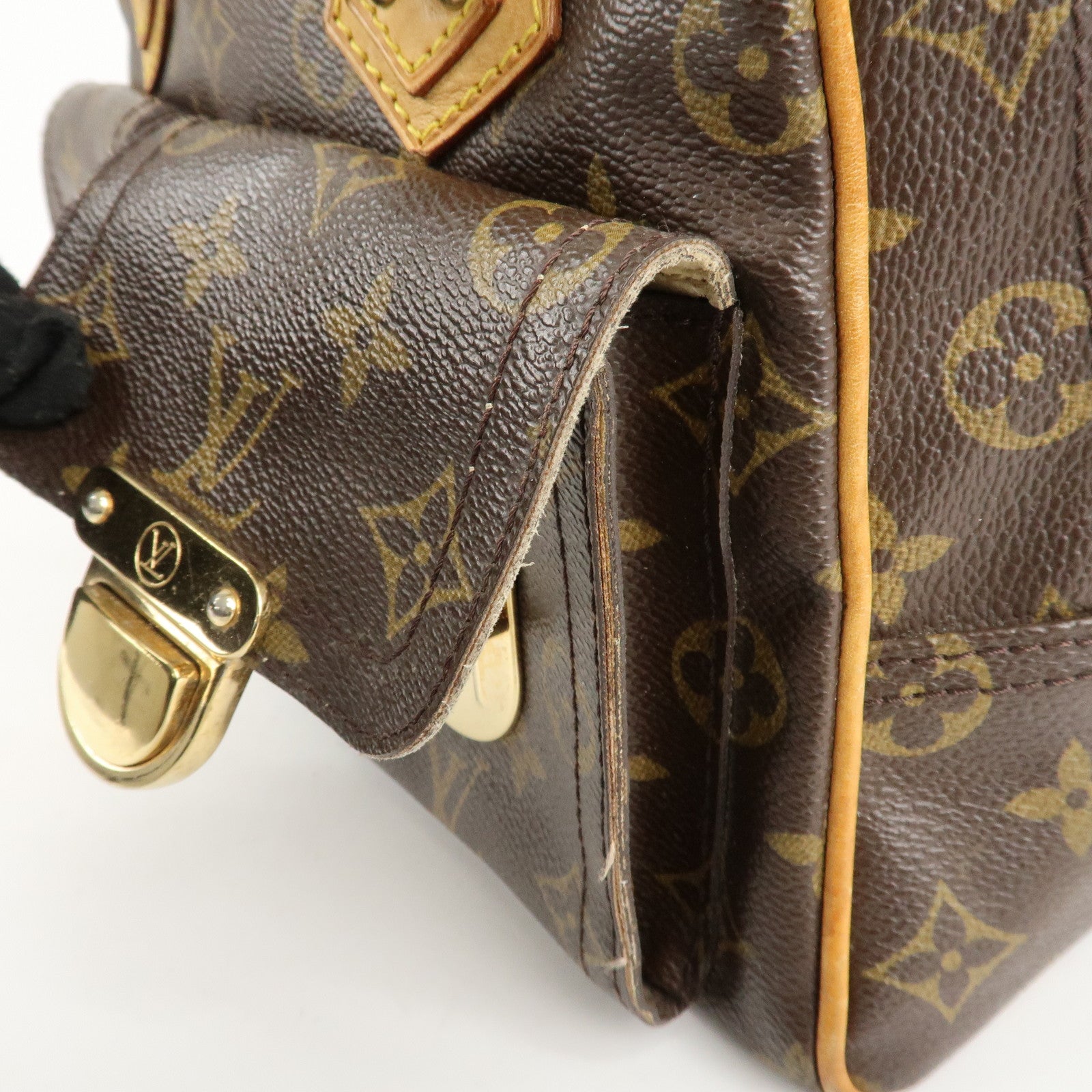 Louis Vuitton Monogram Manhattan PM Hand Bag Brown M40026 Used