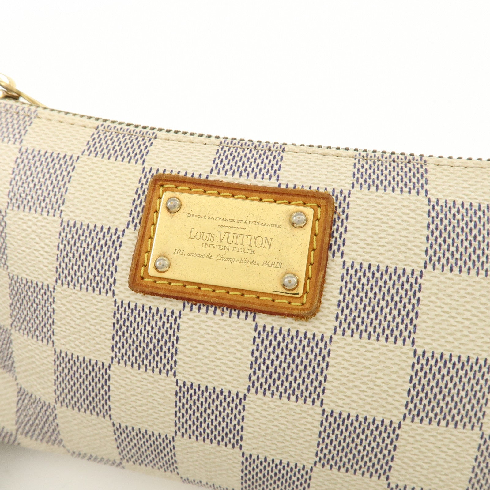 Louis Vuitton Damier Azur Pochette Milla MM Mini Pouch N60027 Used