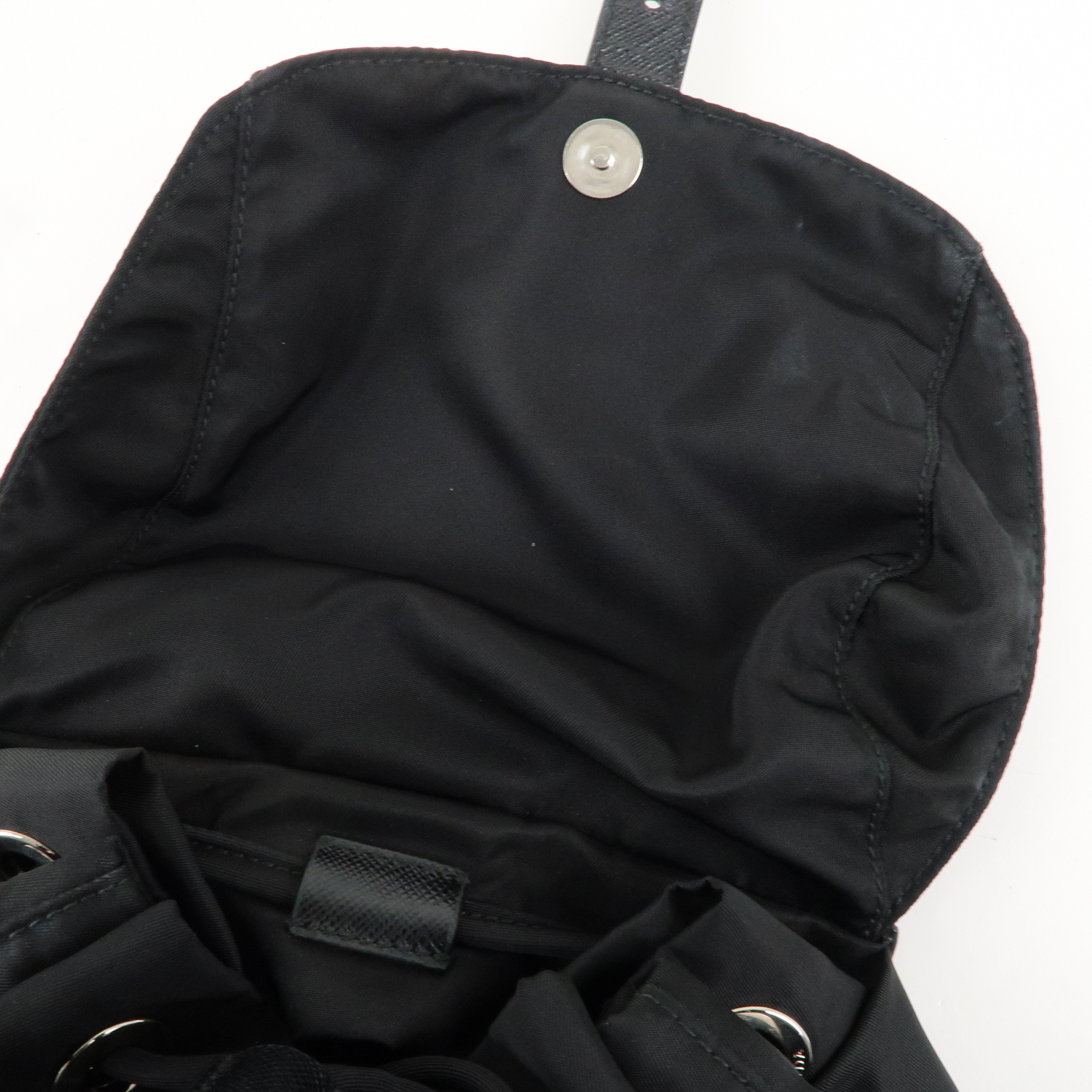 PRADA Nylon Saffiano Leather Rucksack Backpack Black