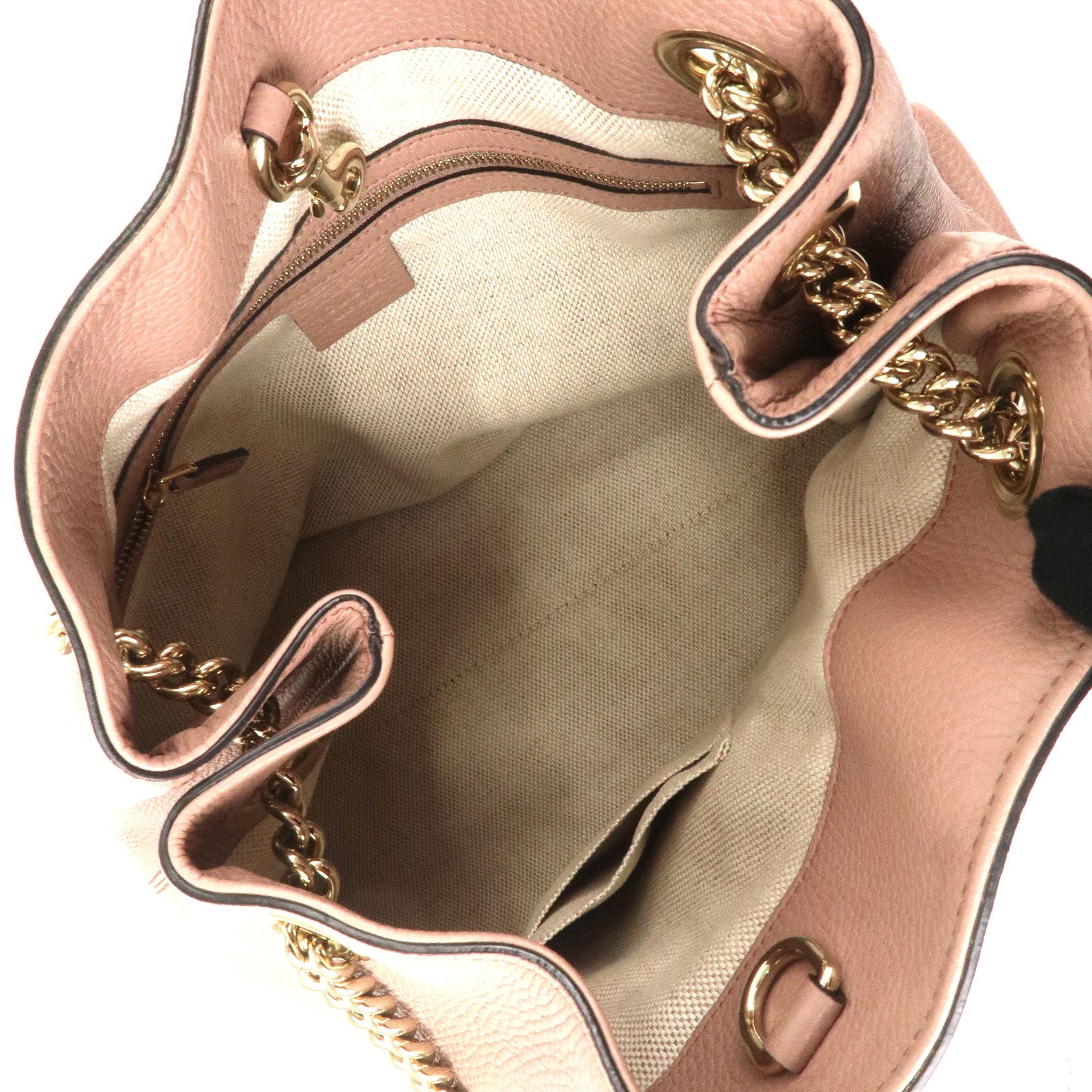 GUCCI SOHO Leather Chain Shoulder Bag Pink 308982