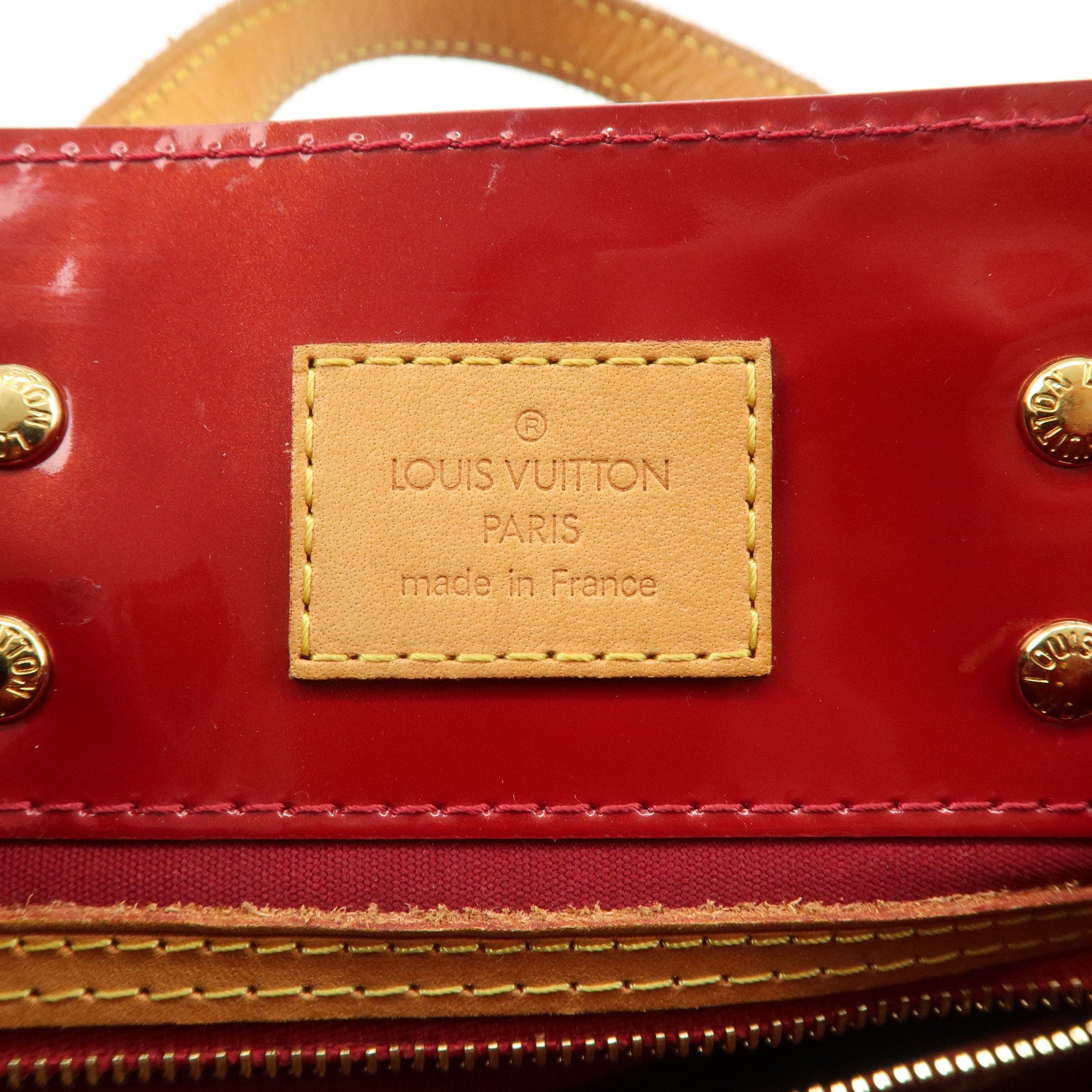 Louis Vuitton Monogram Vernis Lead PM Hand Bag Red M91990