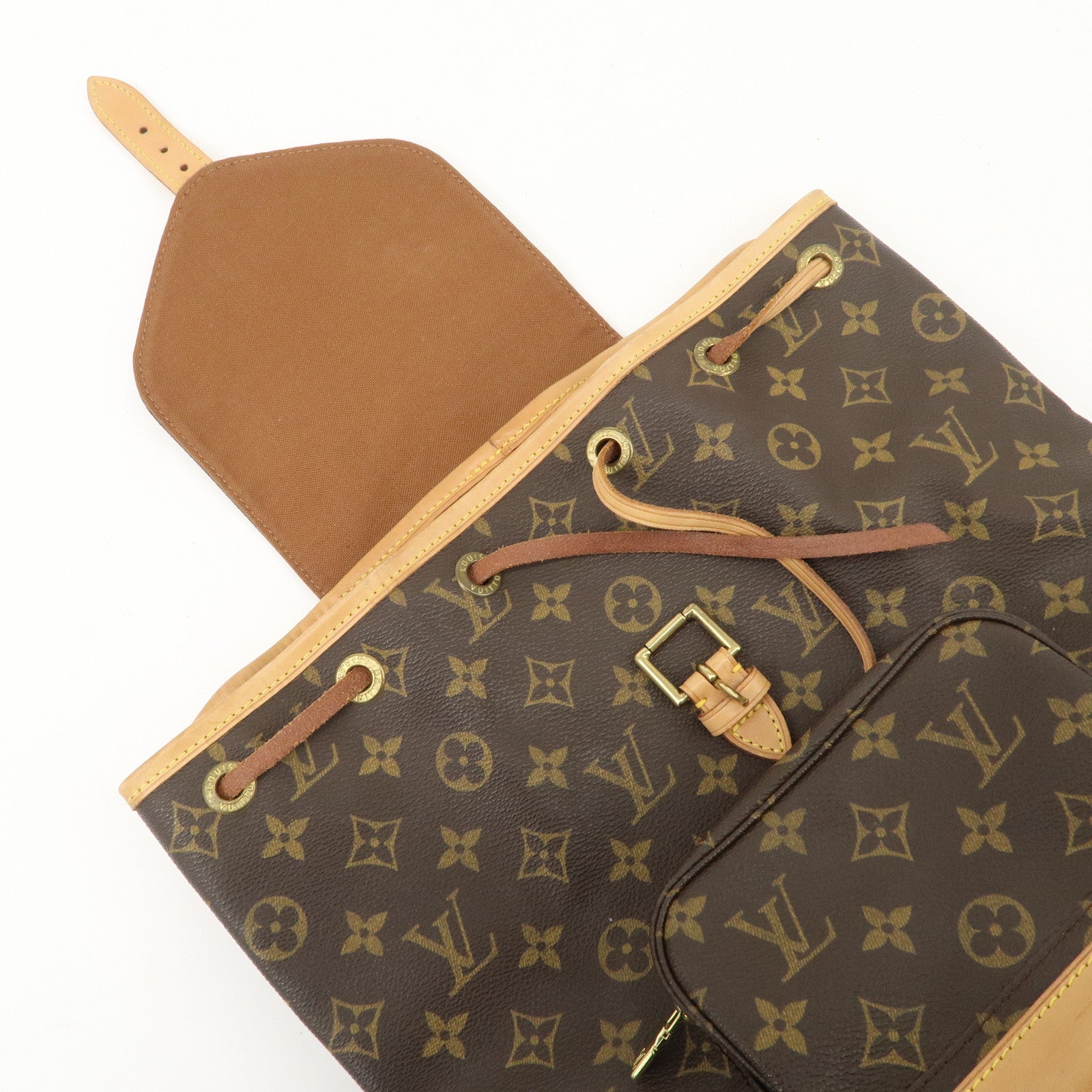 Louis Vuitton Monogram Montsouris MM Back Pack Bag M51136 Used