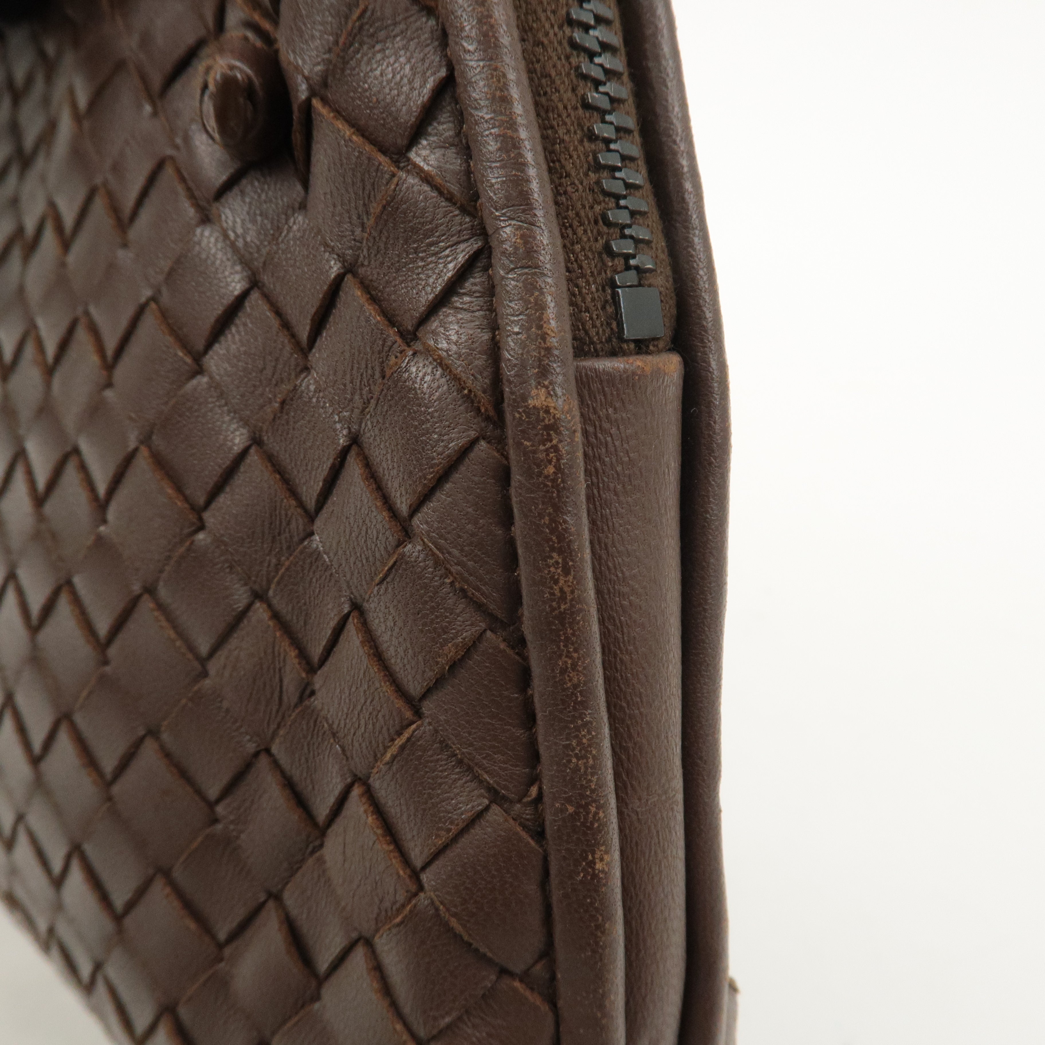 BOTTEGA VENETA Intrecciato Leather Shoulder Bag Brown