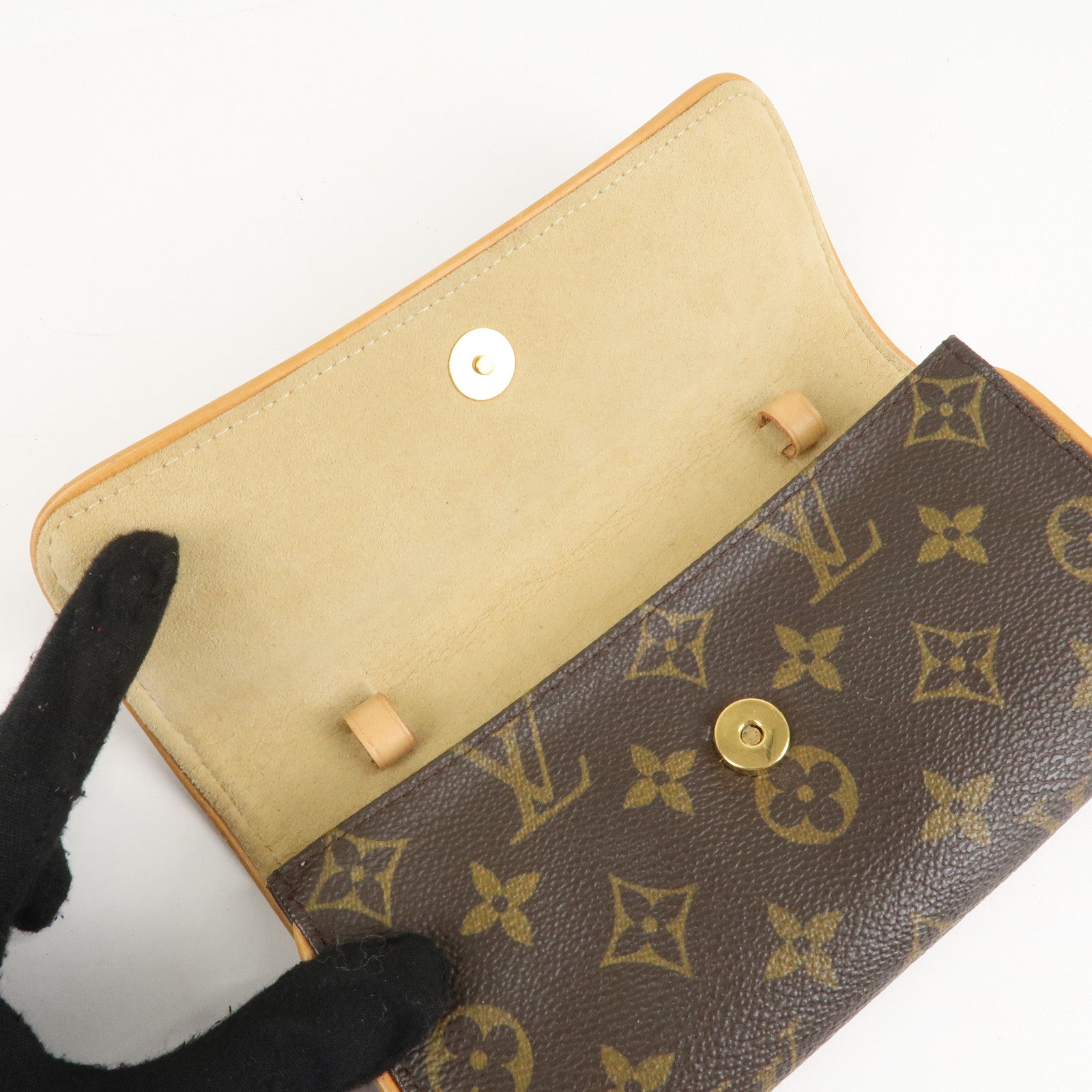 Louis Vuitton Monogram Pochette Twin PM 2Way Bag Brown M51854