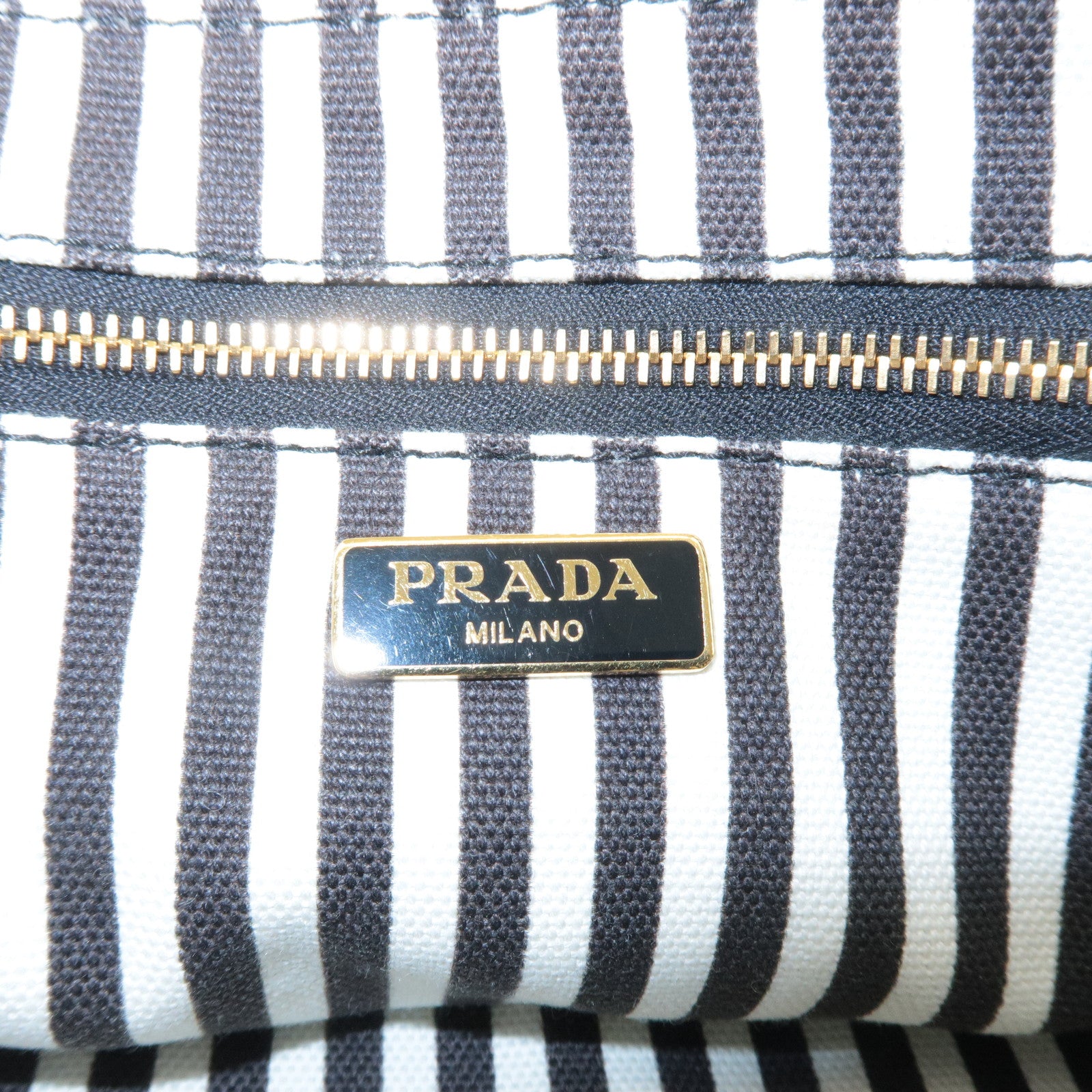 PRADA Canapa Logo Pouch Cosmetic Pouch Black 1NA693