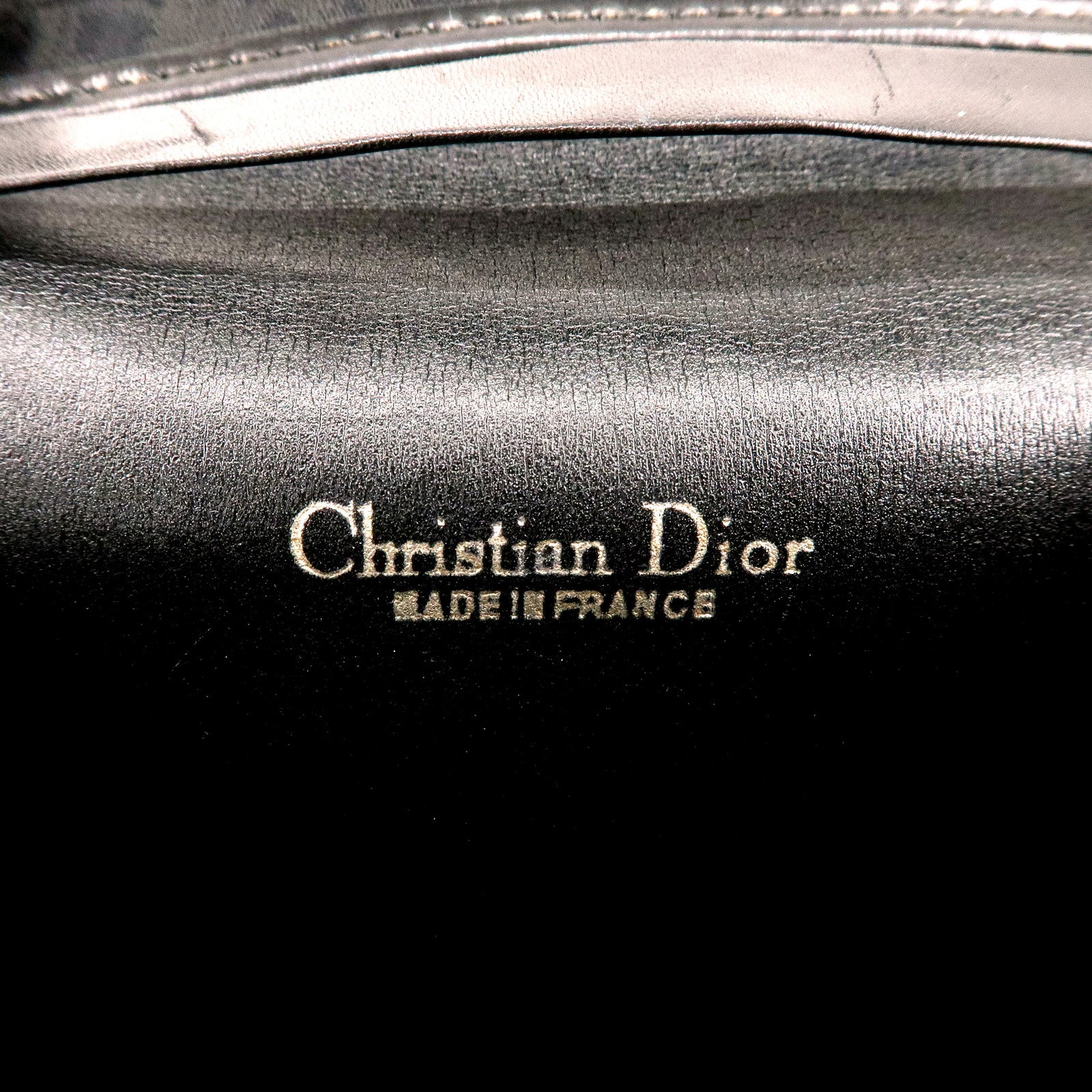 Christian Dior Trotter Canvas Leather Chain Shoulder Bag Black