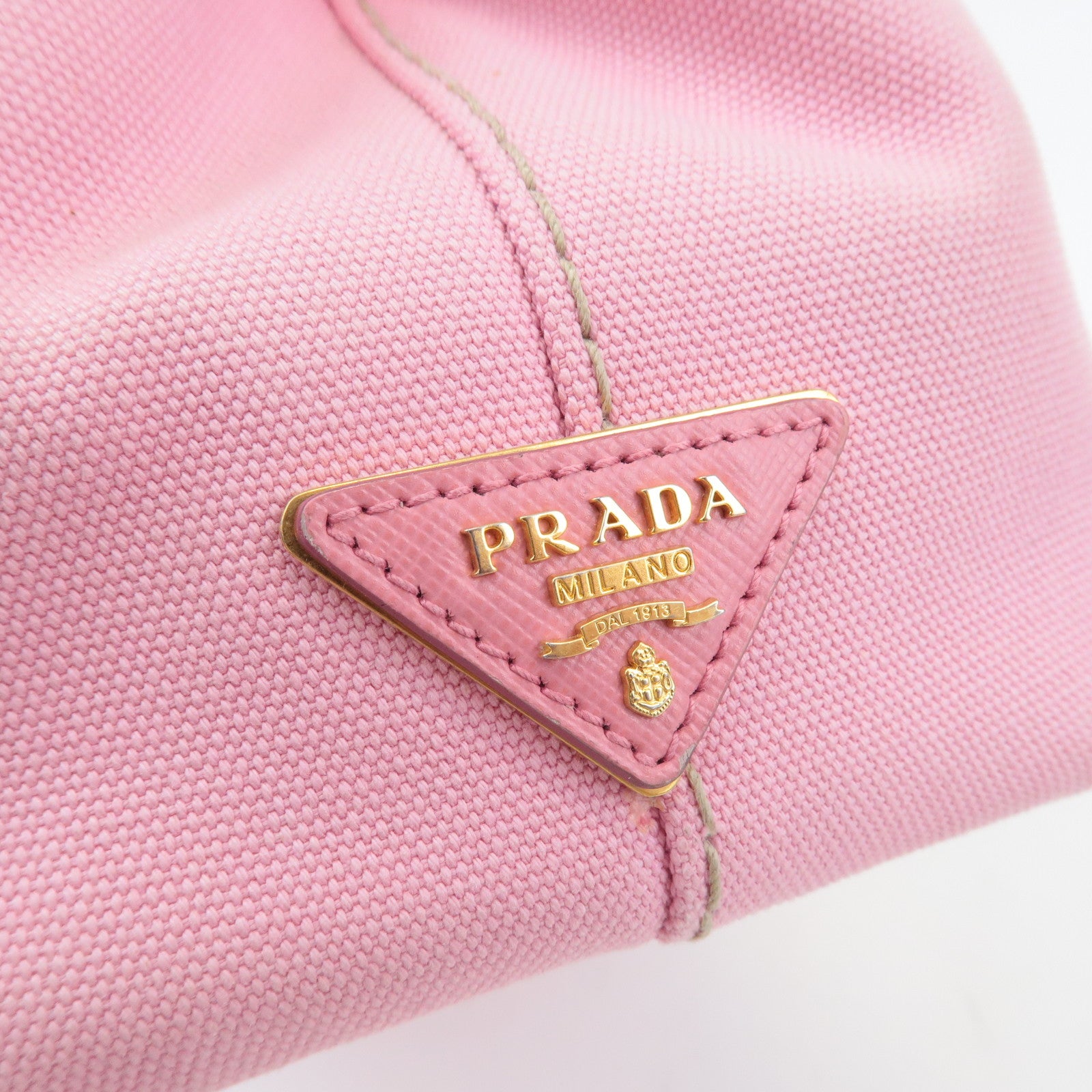 PRADA Logo Canapa Mini Canvas 2Way Bag Hand Bag Pink 1BG439