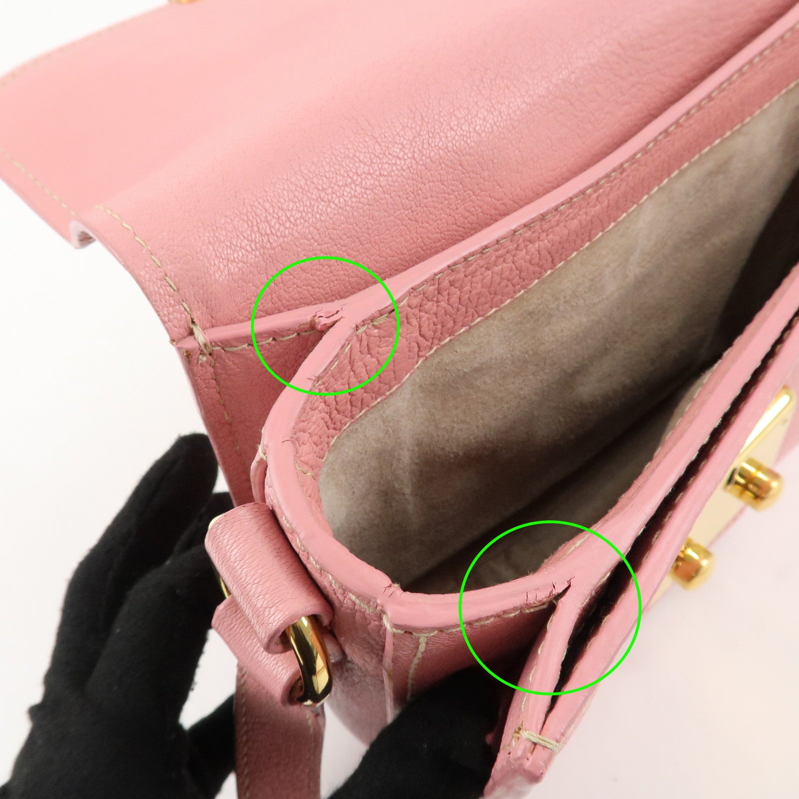 MIU MIU Leather Shoulder Bag Pink RTC460