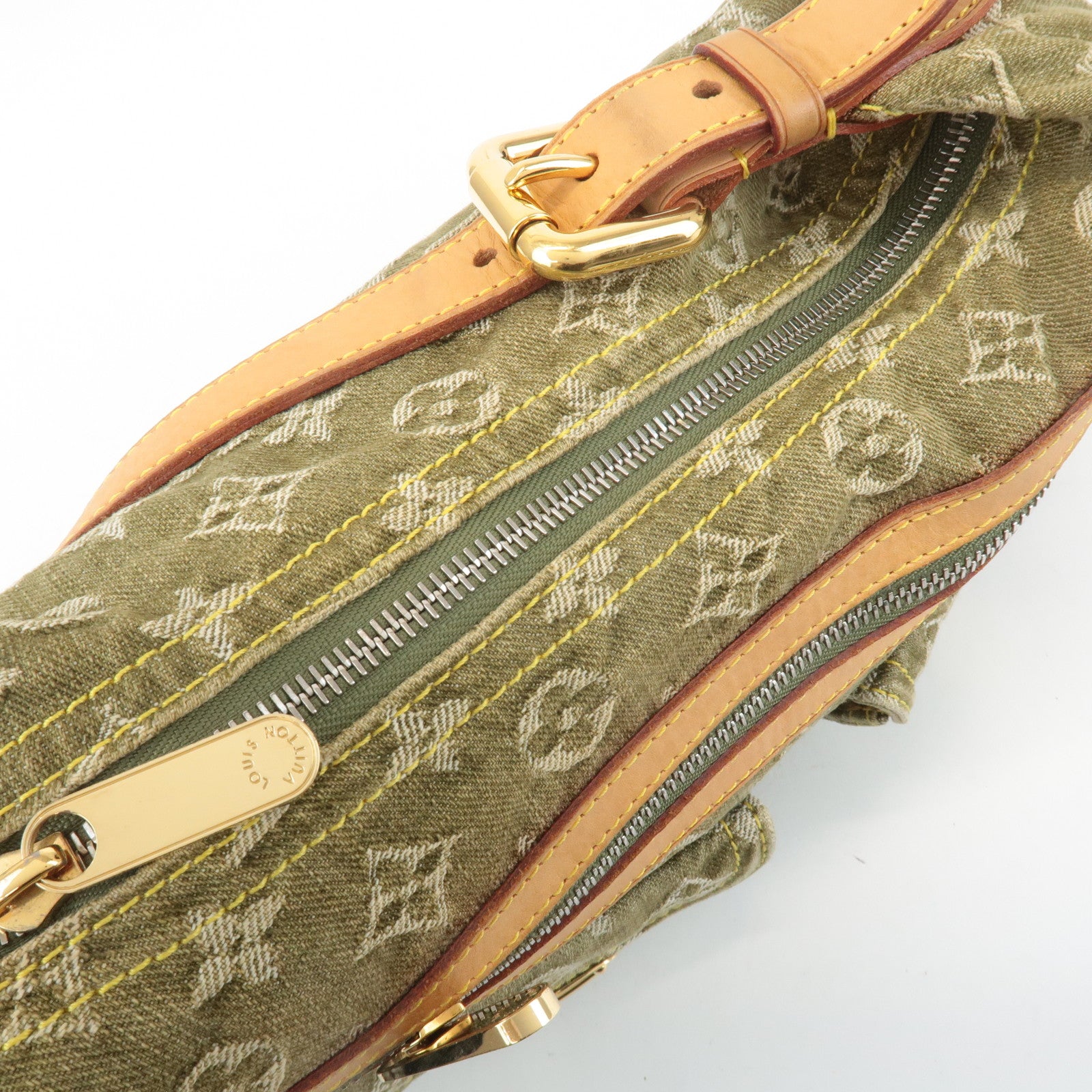 Louis Vuitton Monogram Denim Baggy PM Shoulder Bag Khaki M95213 Used