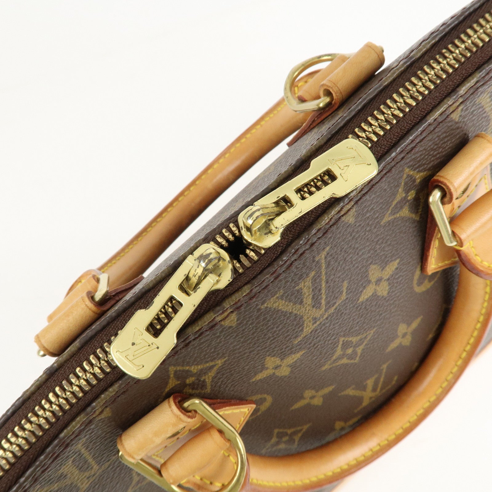 Louis Vuitton Monogram Alma Hand Bag Brown M51130 Used