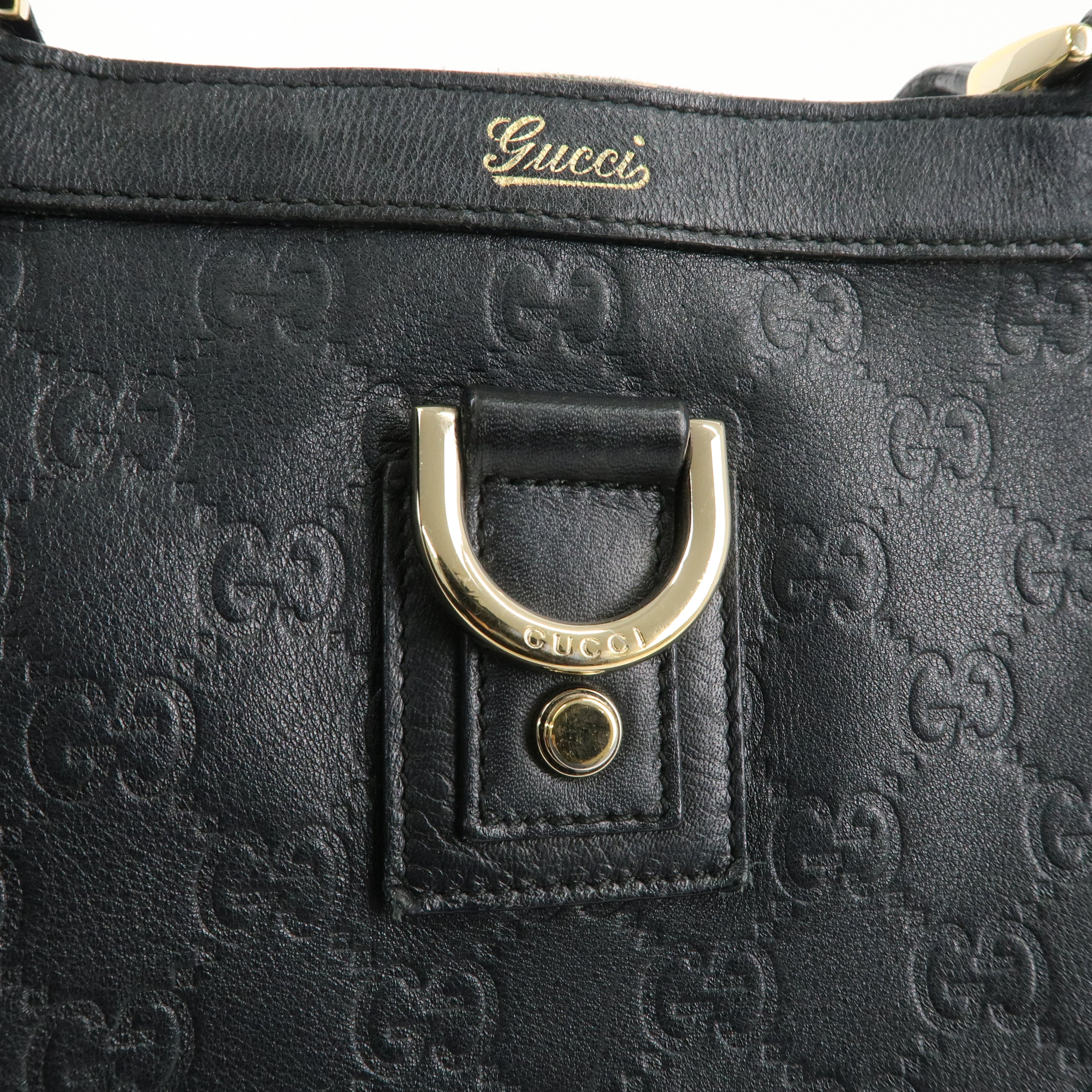 GUCCI Abbey Guccissima Leather Tote Bag Black 141472