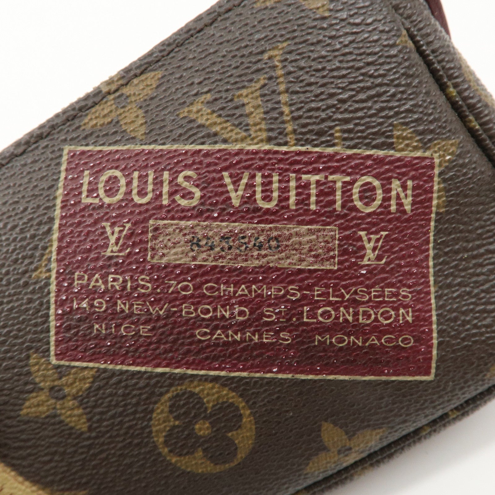 Louis Vuitton Monogram Mini Pochette Accessoires Label M63798 Used