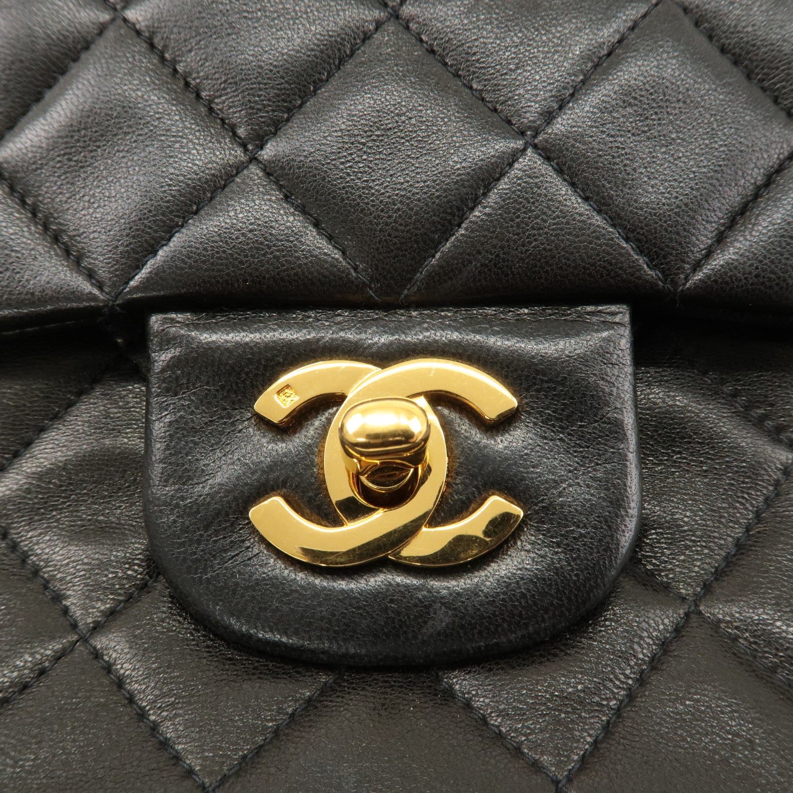 CHANEL Matelasse 25 Lamb Skin Double Flap Shoulder Bag A01112