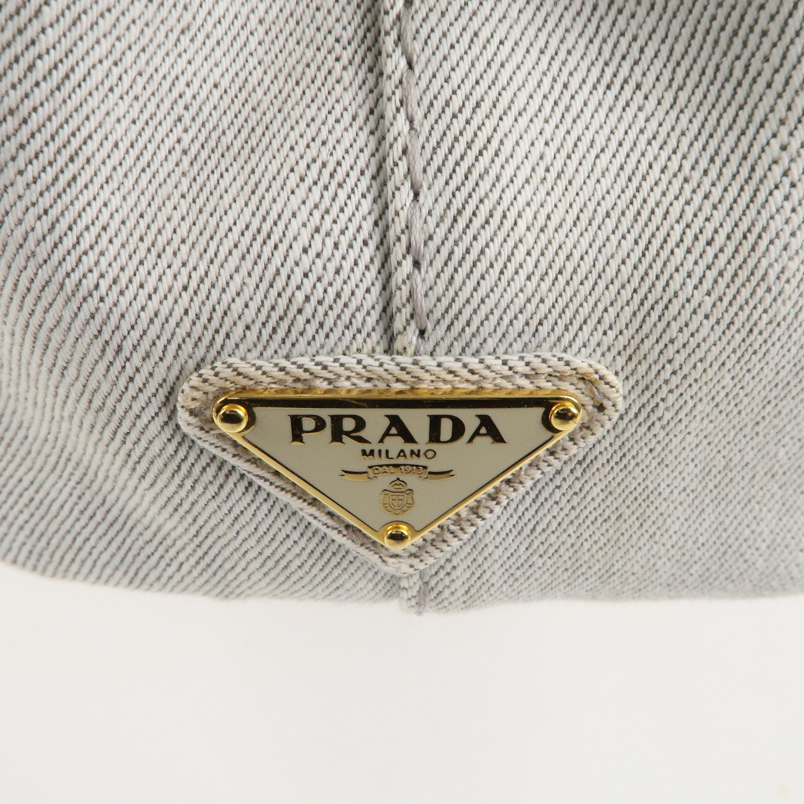 PRADA Canapa Mini Canvas 2Way Bag Hand Bag Light Grey B2439G