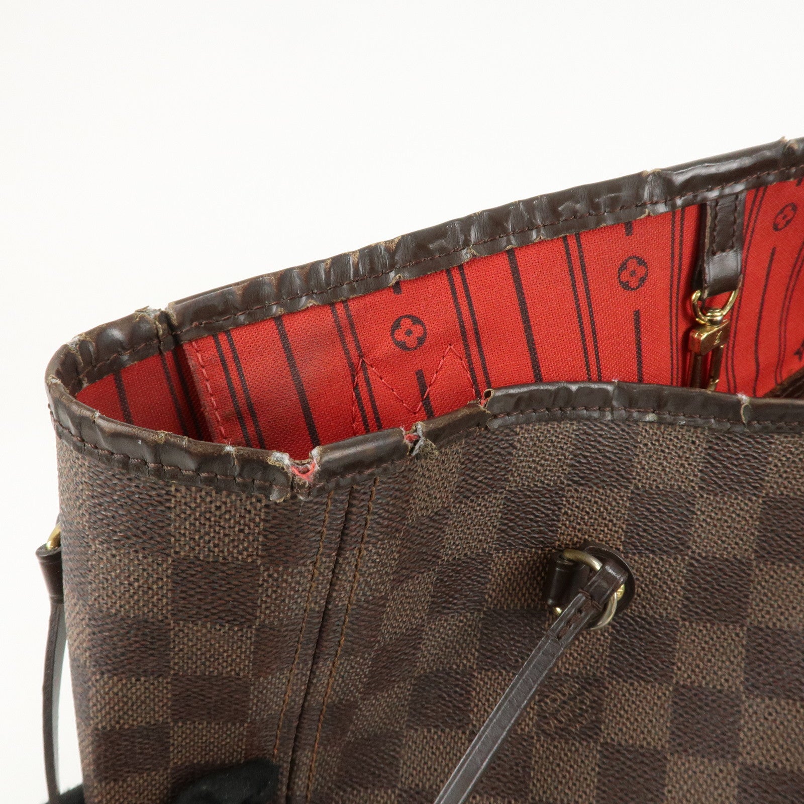 Louis Vuitton Damier Neverfull MM Tote Bag Brown M41358