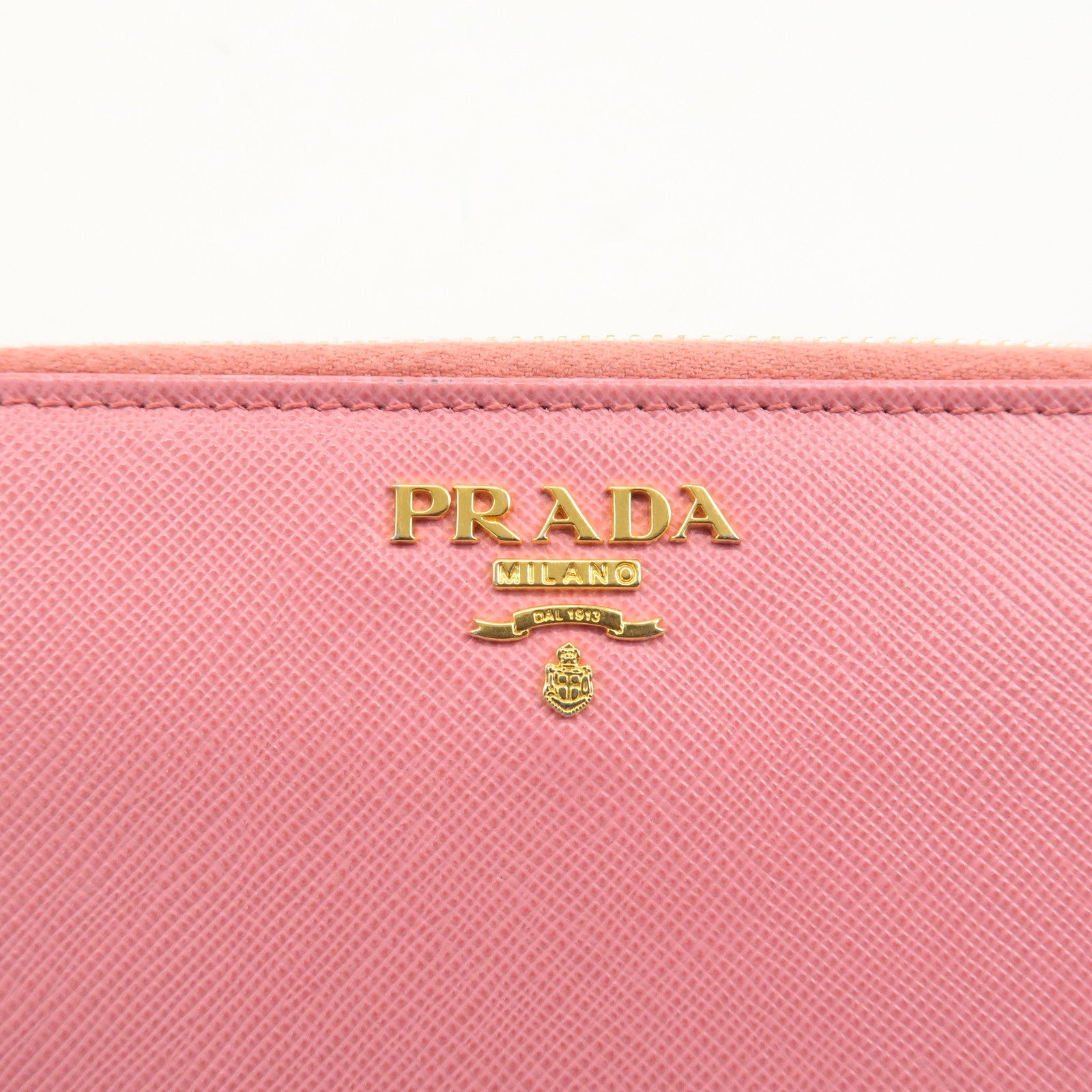 PRADA Set of 2 Saffiano Leather Round Zipper Long Wallet Pink Blue