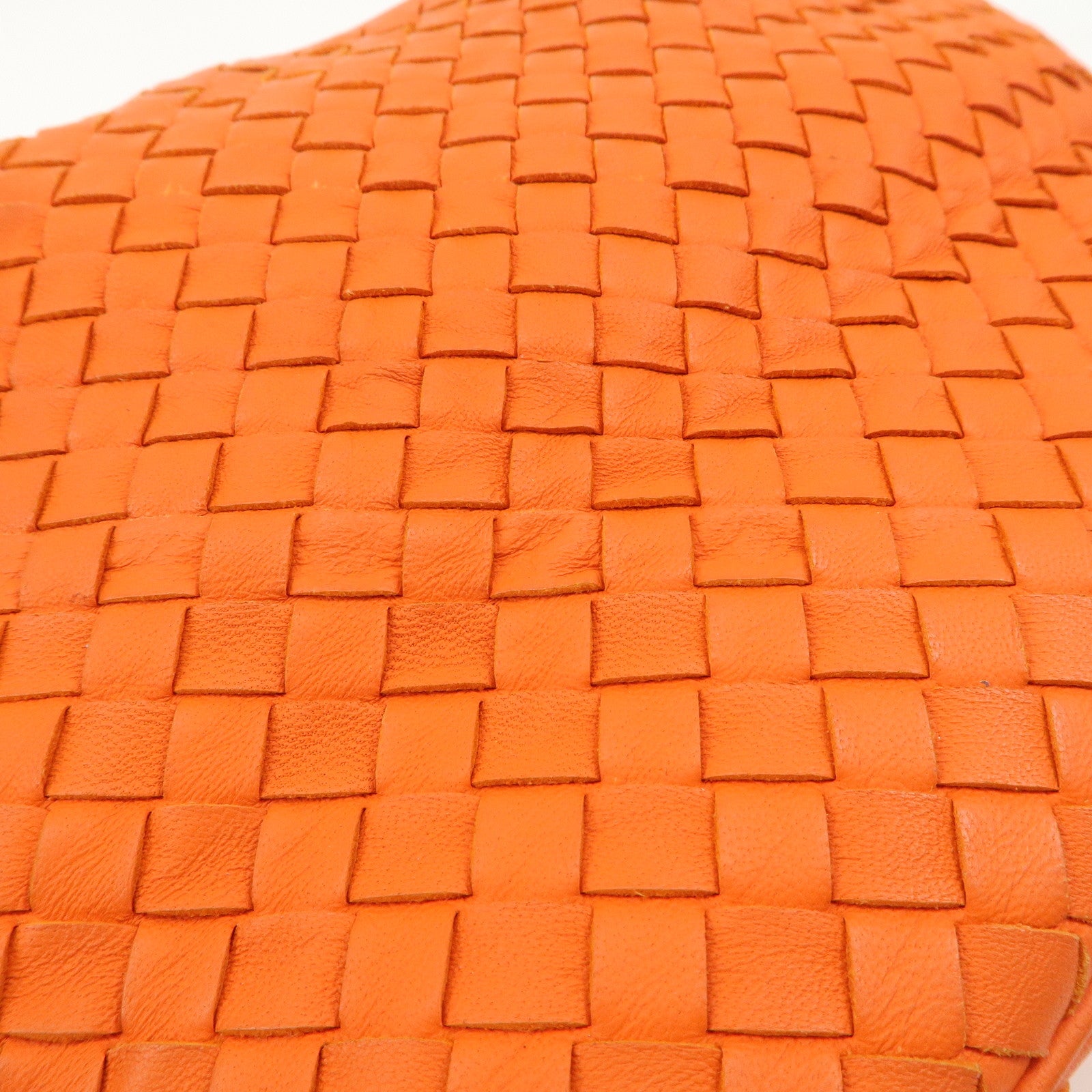 BOTTEGA VENETA Intrecciato Leather Shoulder Bag Orange 239988