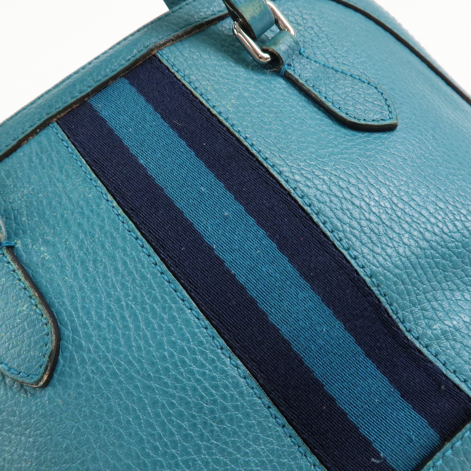 GUCCI Sherry Leather 2Way Shoulder Bag Hand Bag Blue 341504 Used