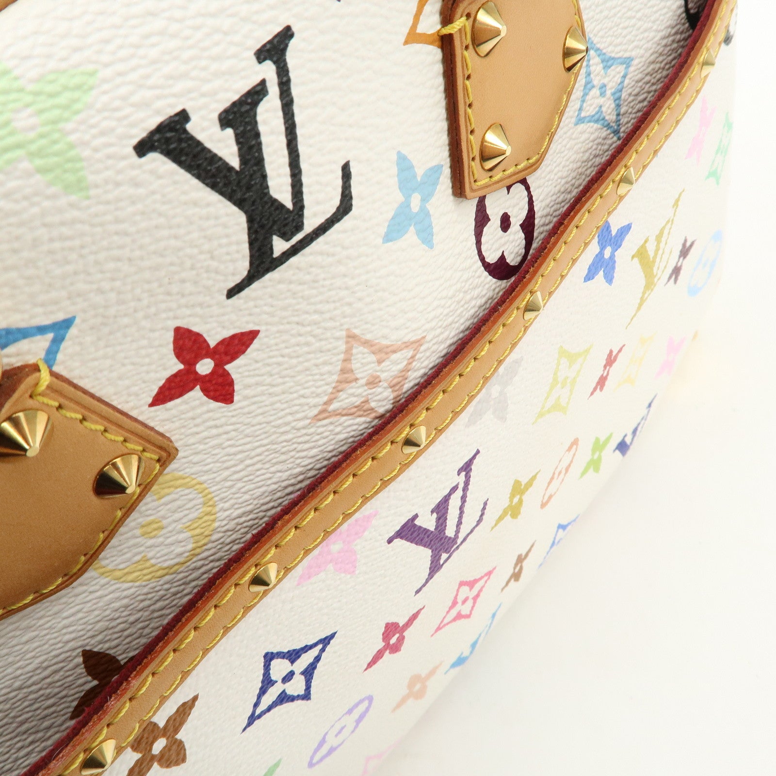 Louis Vuitton Monogram Multicolor Trouville Hand Bag Blanc M92663 Used