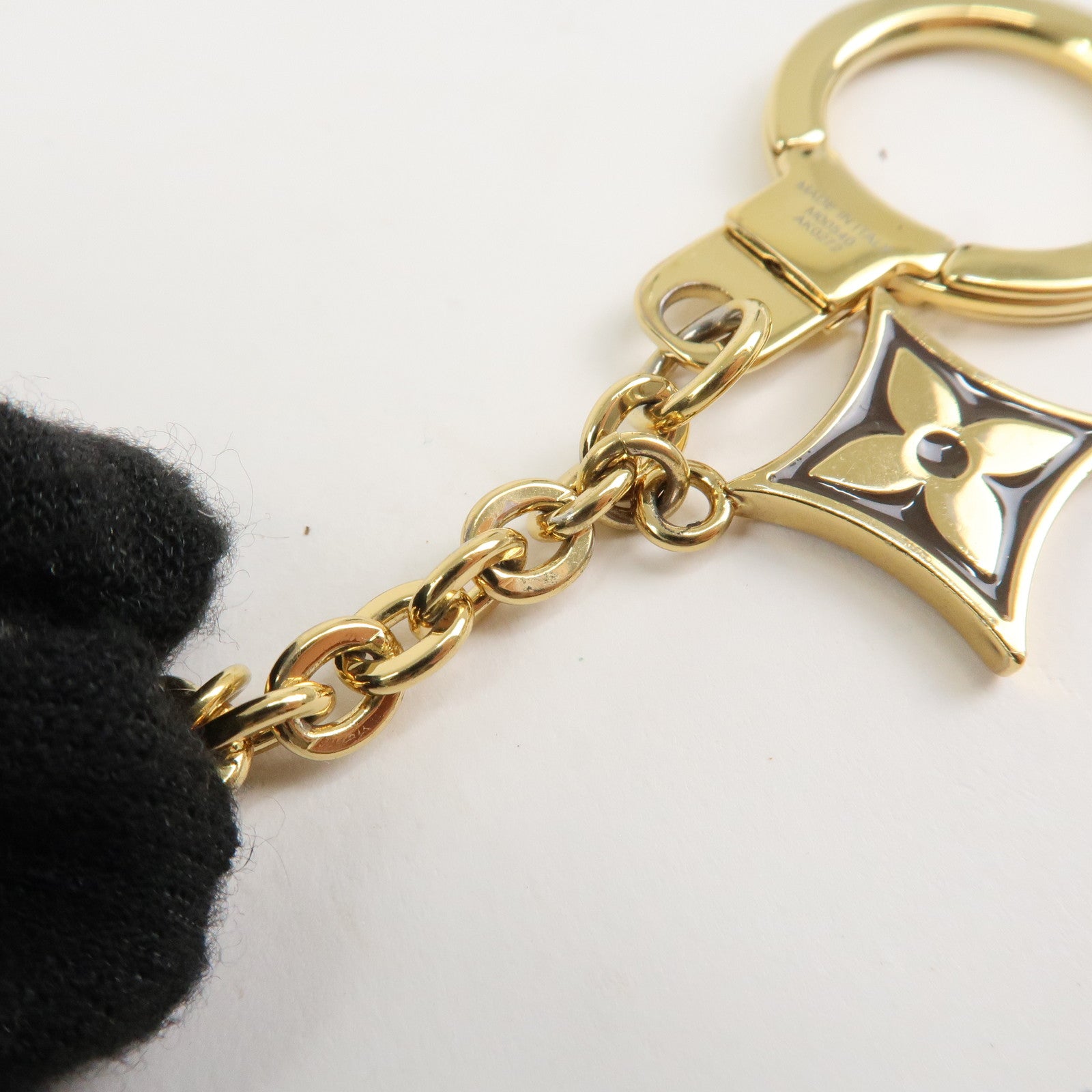 Louis Vuitton Spring Street Bag Charm Key Chain Gold M00540 Used