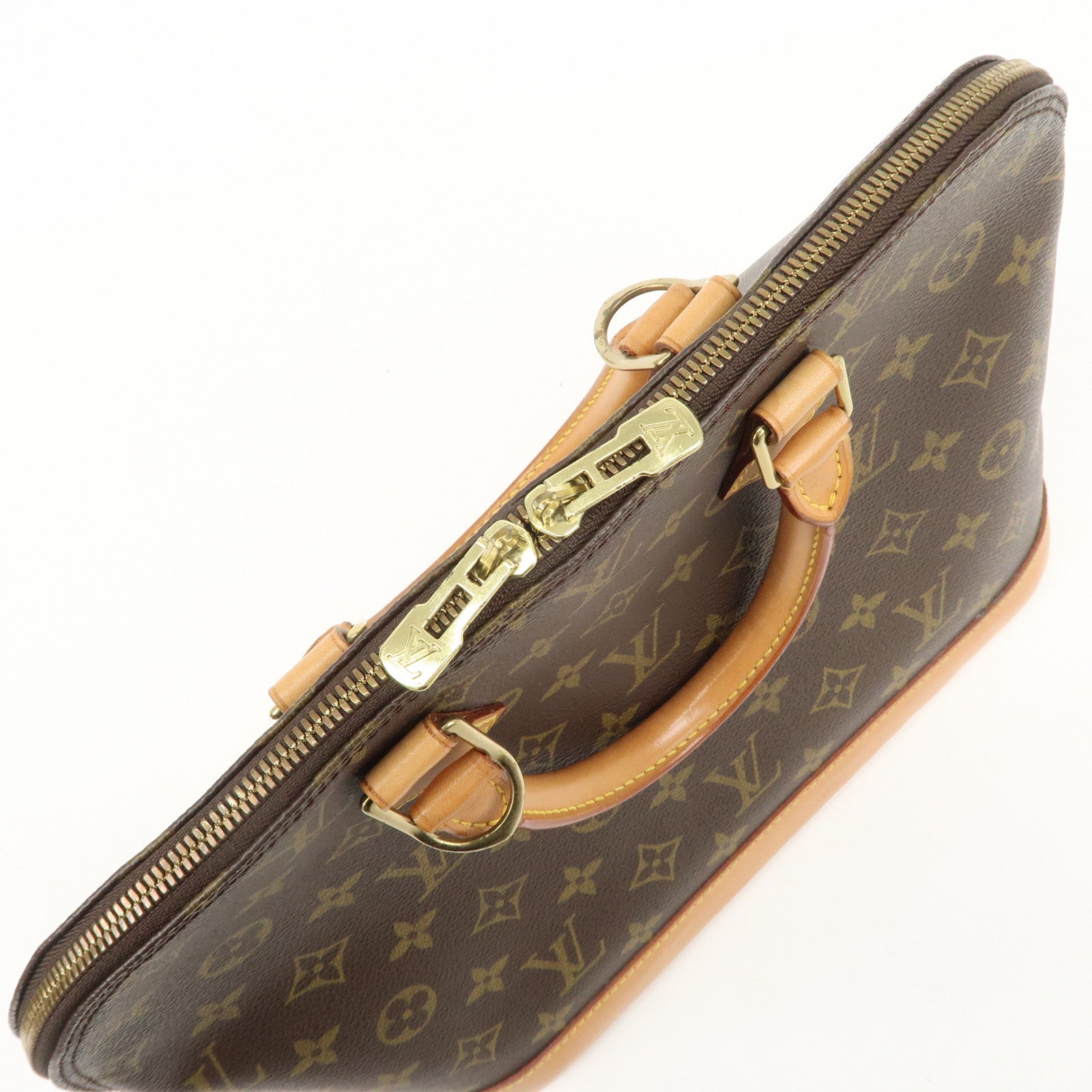 Louis Vuitton Monogram Alma Hand Bag Brown M51130 Used