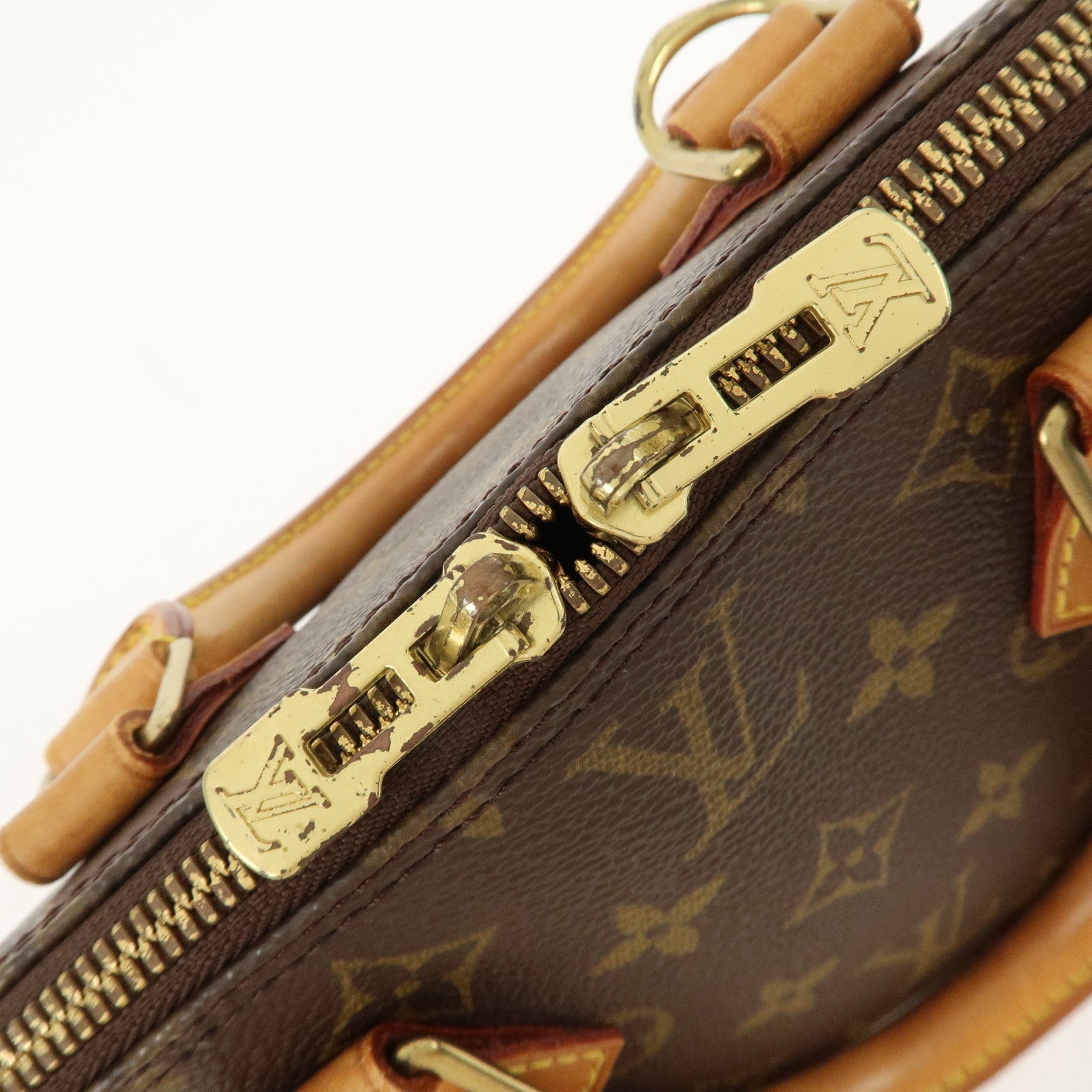 Louis Vuitton Monogram Alma Hand Bag Brown Gold HDW M51130