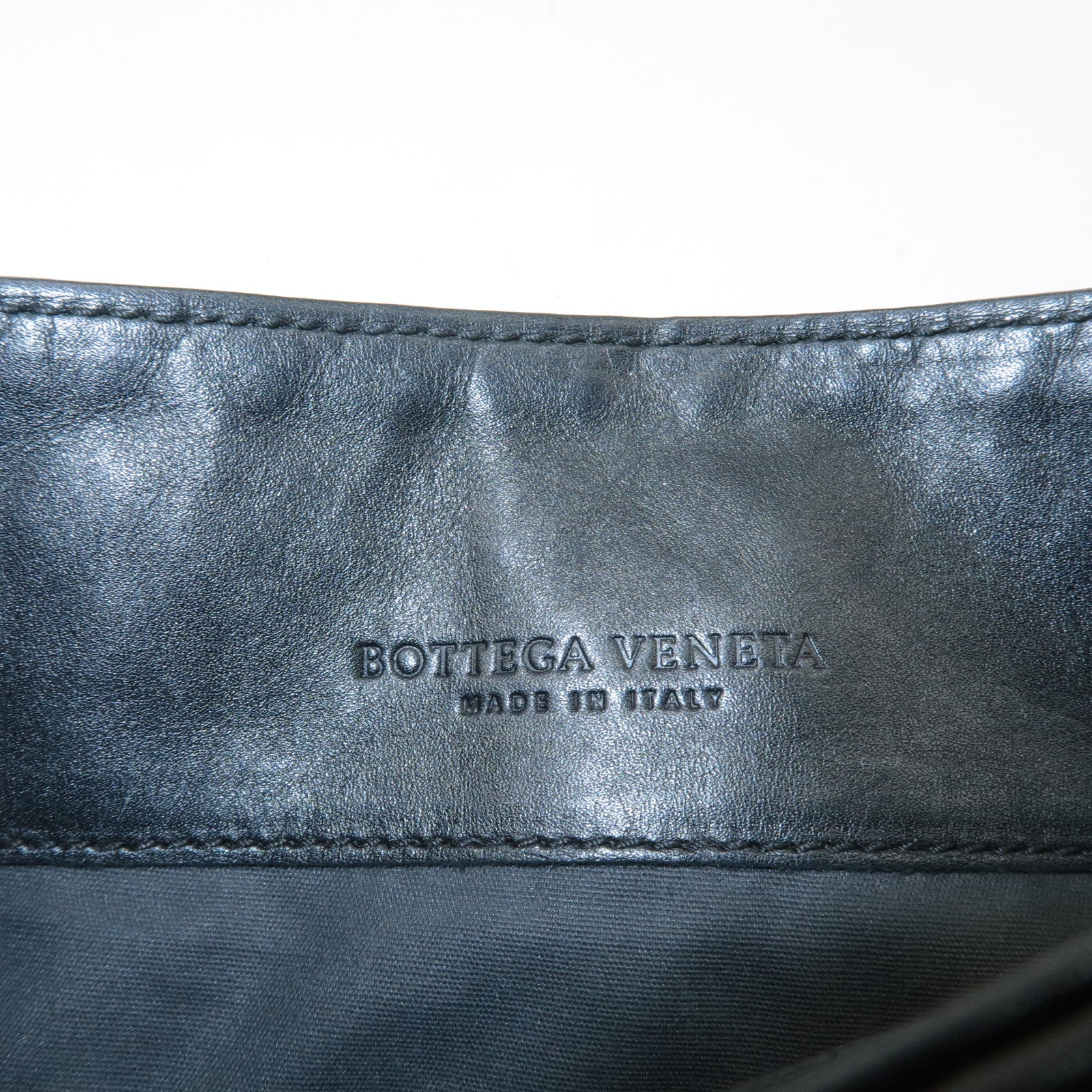 BOTTEGA VENETA Intrecciato Leather Shoulder Bag Black 172736