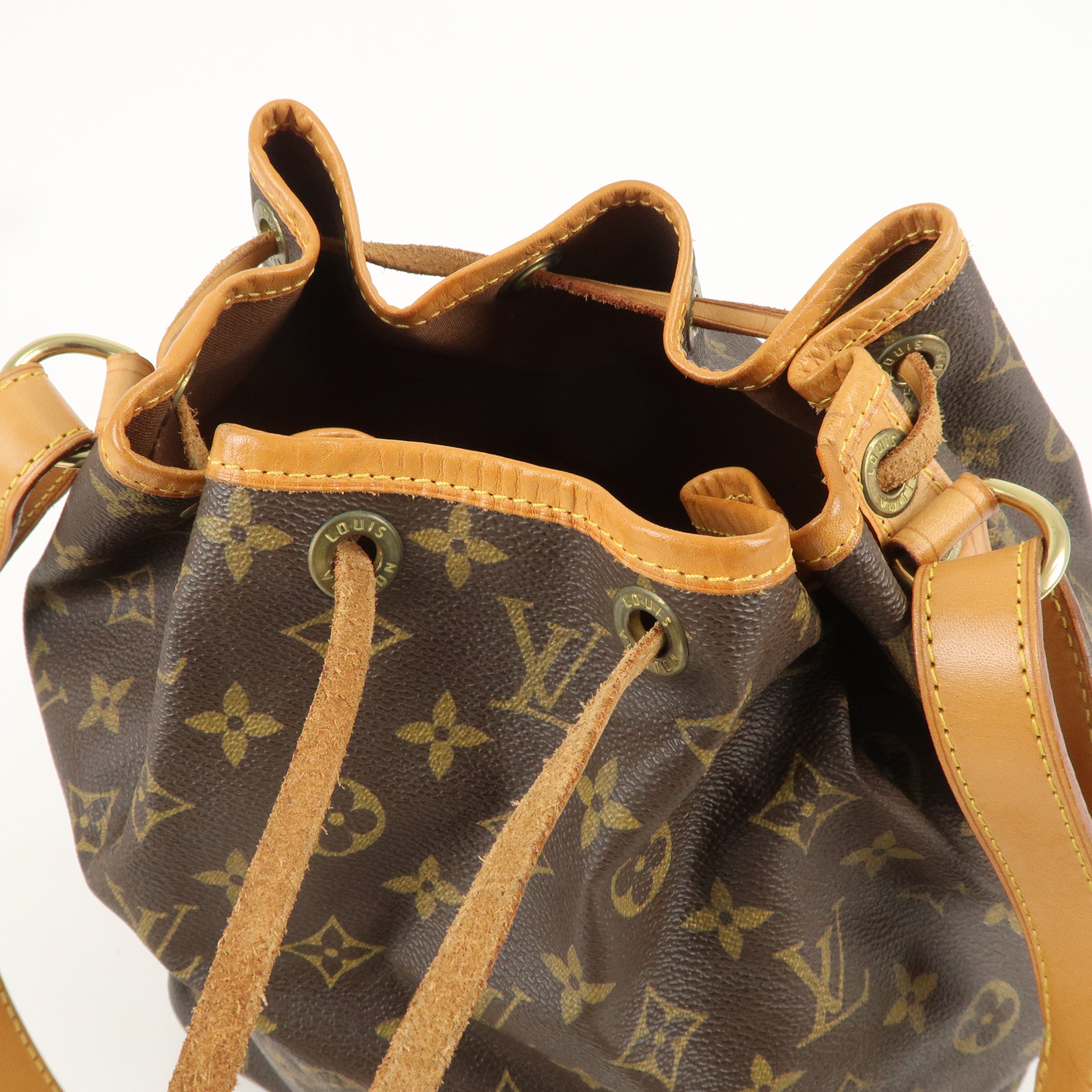 Louis Vuitton Monogram Petit Noe Shoulder Bag Brown M42226