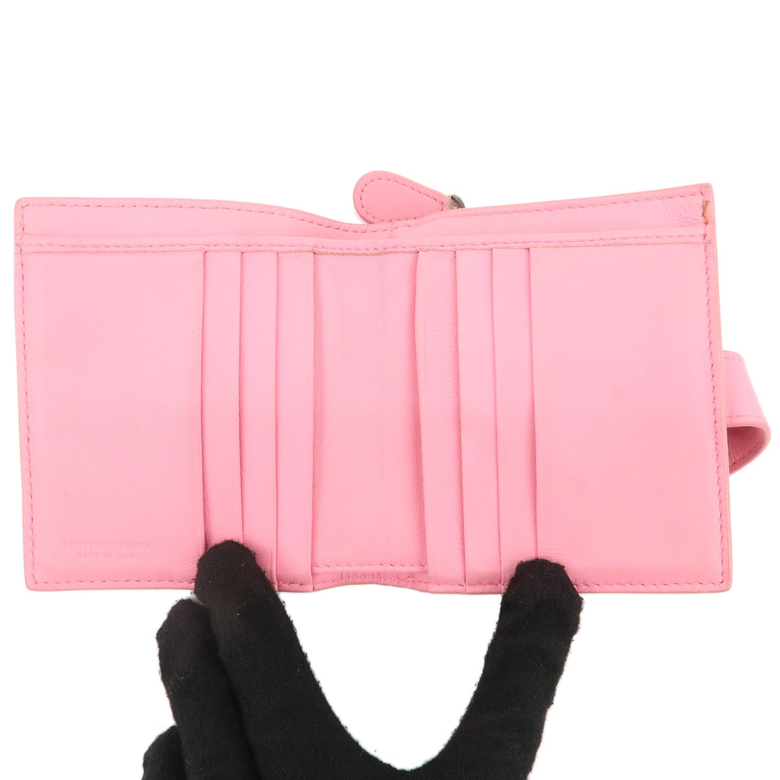 BOTTEGA VENETA Set of 2 Intrecciato Leather Wallet Pink