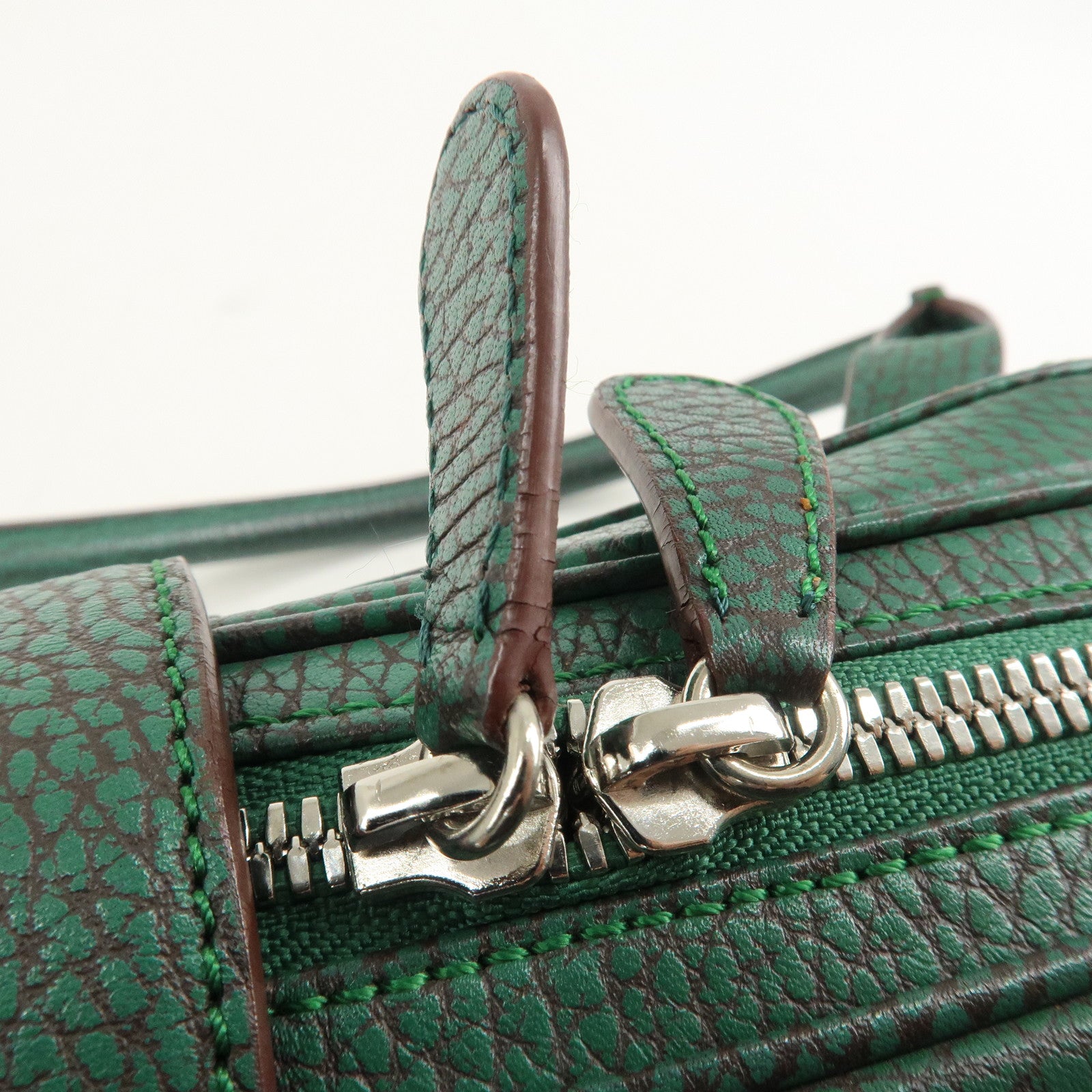 LOEWE Senda Leather Shoulder Bag Hand Bag Green