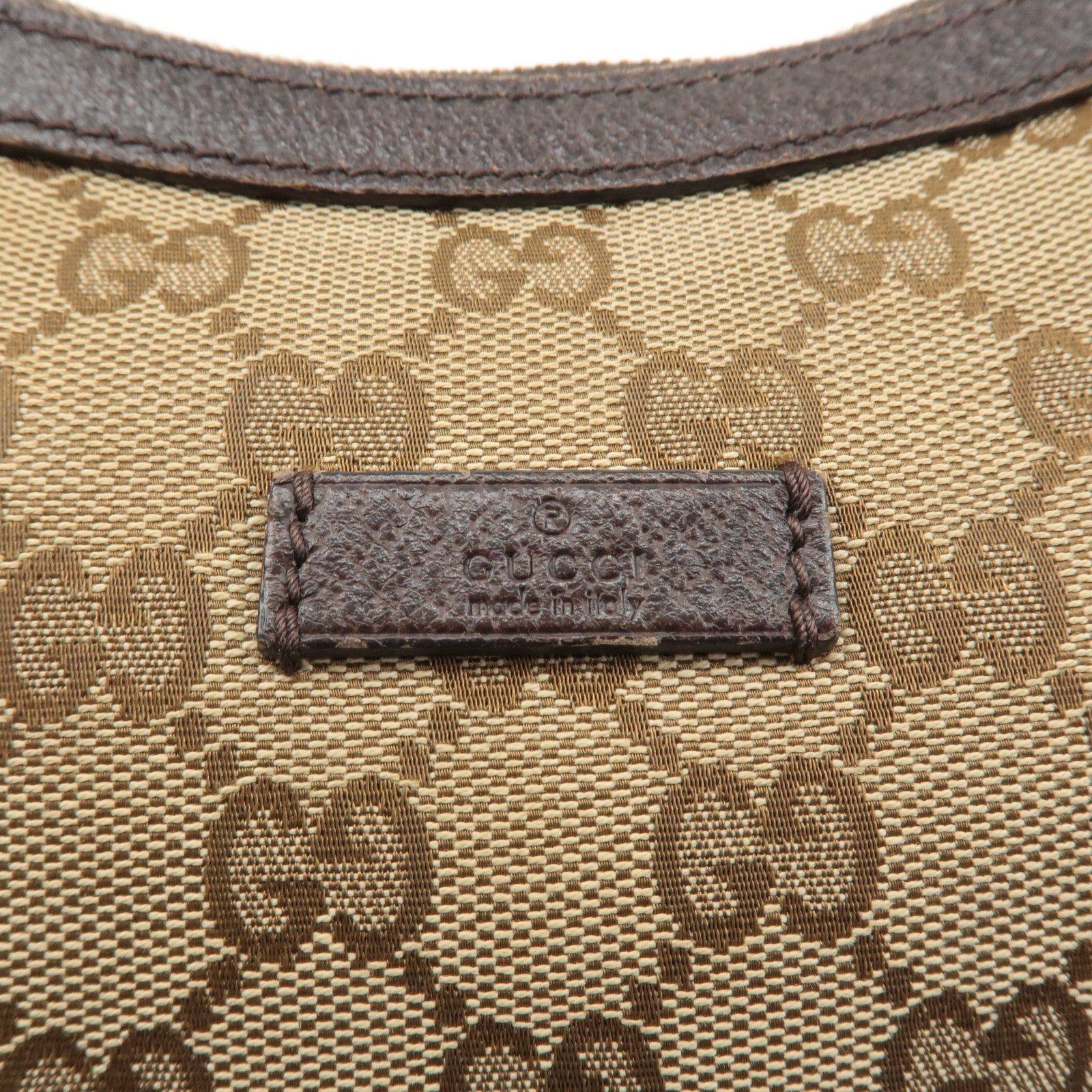 GUCCI Sherry GG Canvas Leather Shoulder Bag Beige Brown 181092