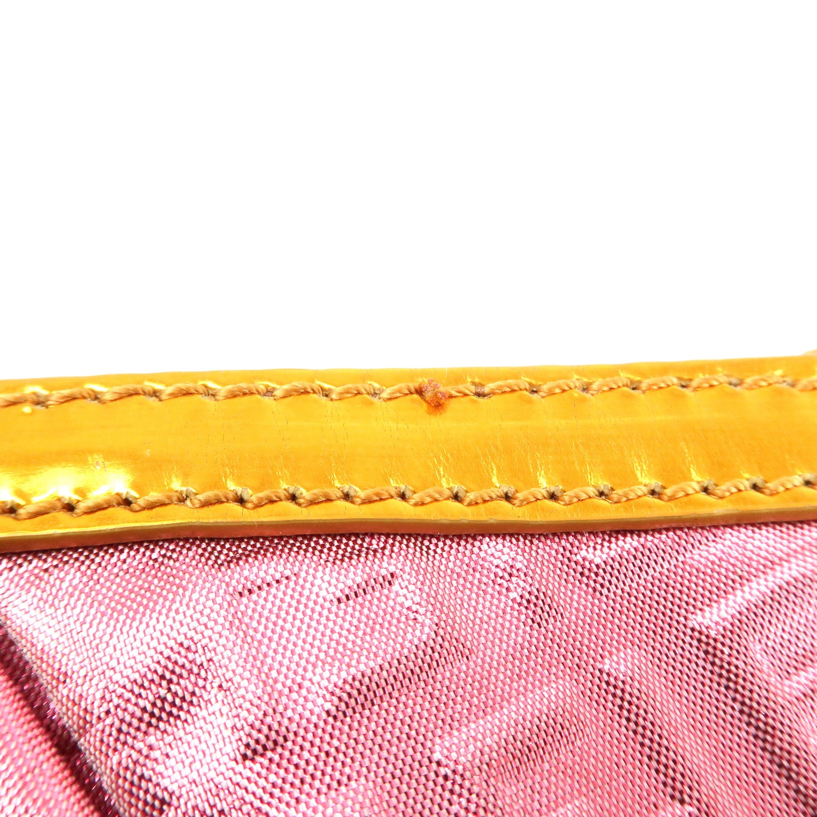 FENDI Zucchino PVC Patent Leather Shoulder Bag Hand Bag Pink Gold Used