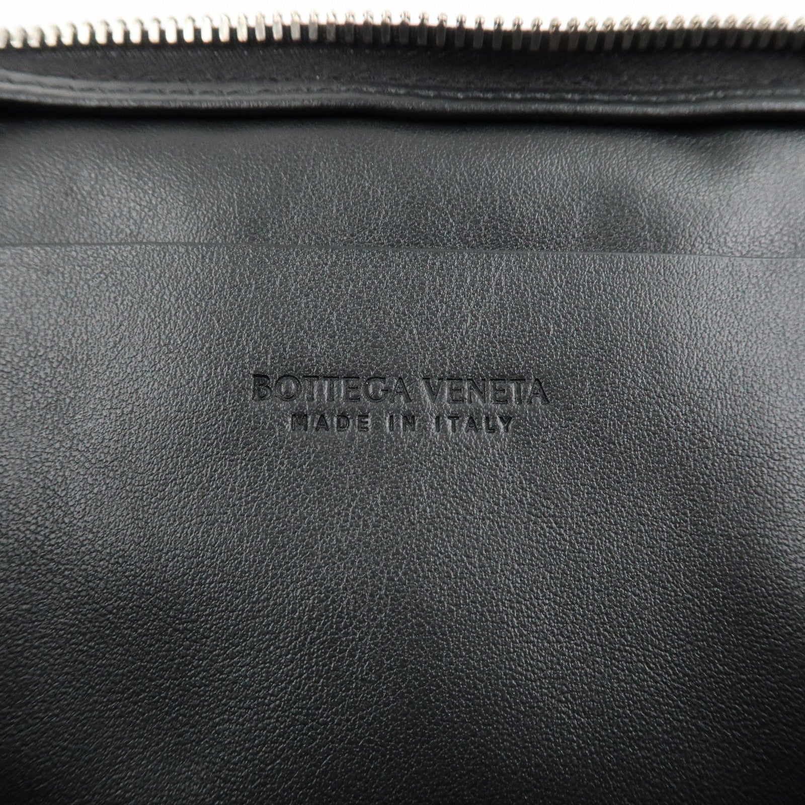 BOTTEGA VENETA Maxi Intrecciato Leather Clutch Bag Black