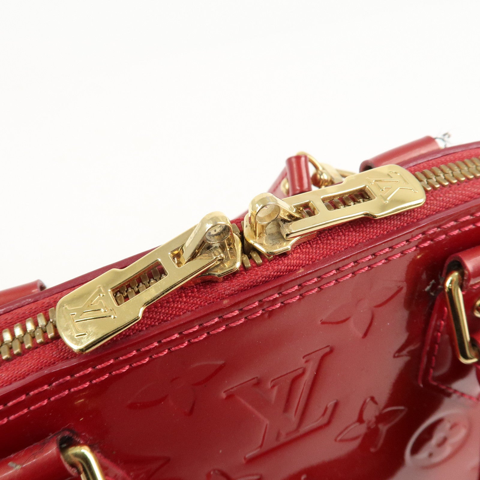 Louis Vuitton Monogram Vernis Alma BB 2Way Bag Red M91606 Used