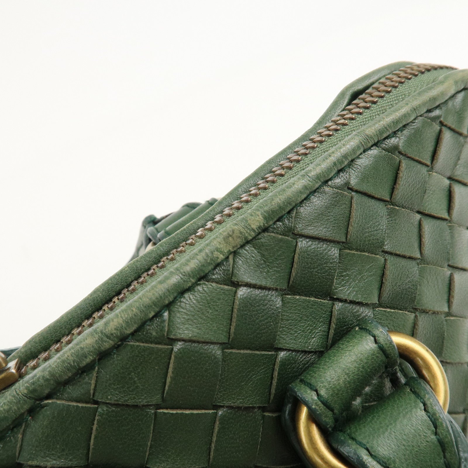 BOTTEGA VENETA Intrecciato Leather Hand Bag Green 192938