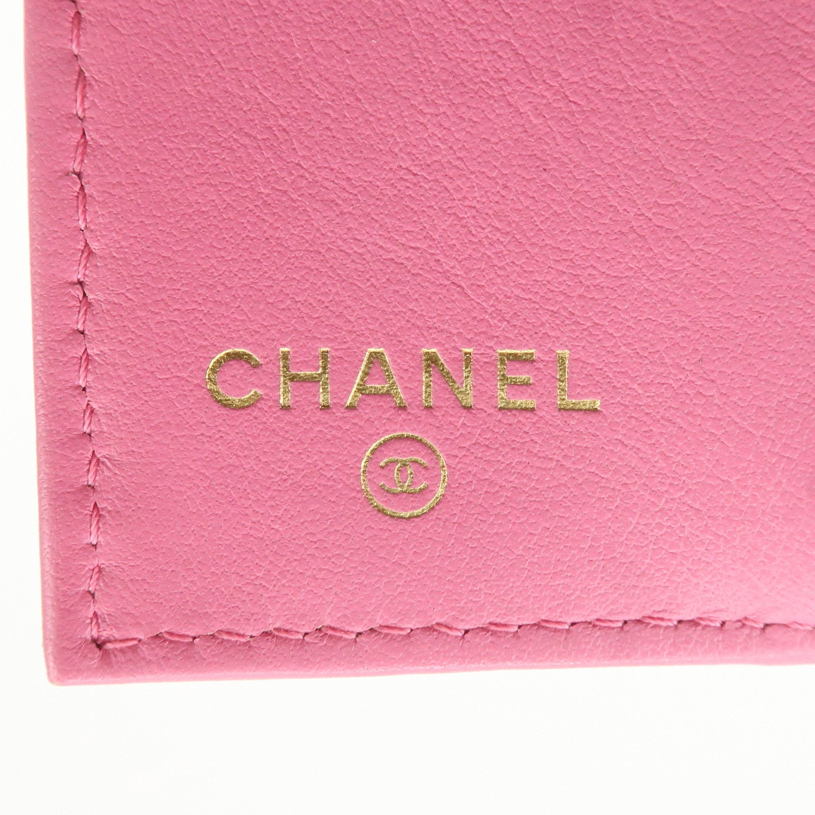 CHANEL Matelasse Caviar Skin Tri-Fold Wallet Pink A84401