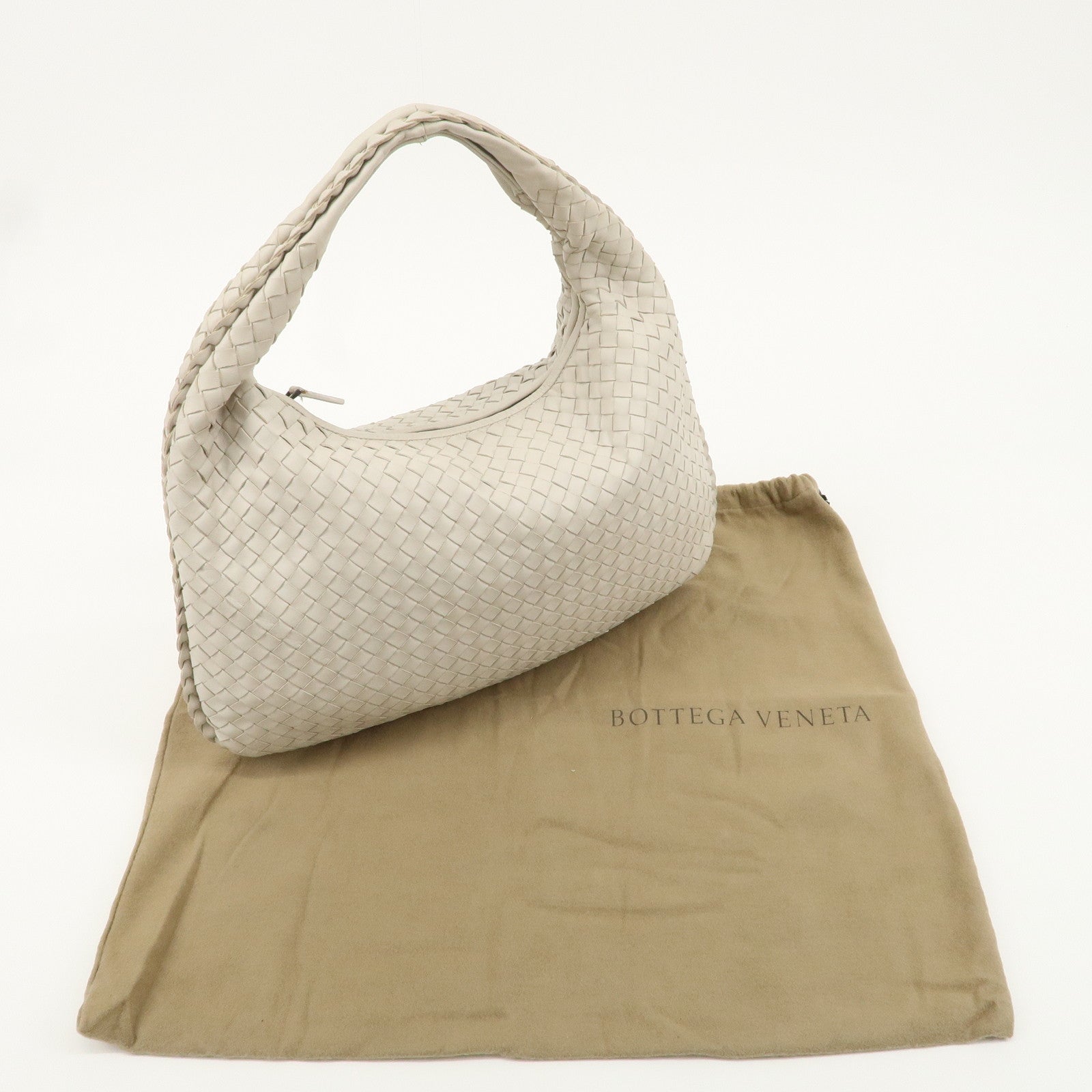 BOTTEGA VENETA Intrecciato Hobo Leather Shoulder White 115653