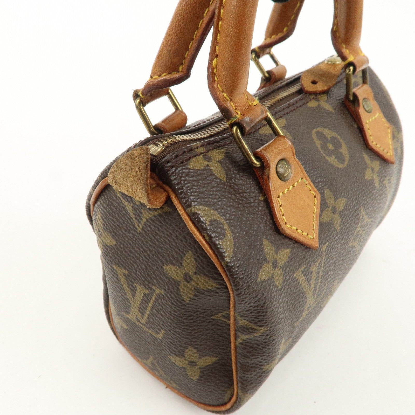 Louis Vuitton Monogram Mini Speedy Hand Bag Brown M41534 Used