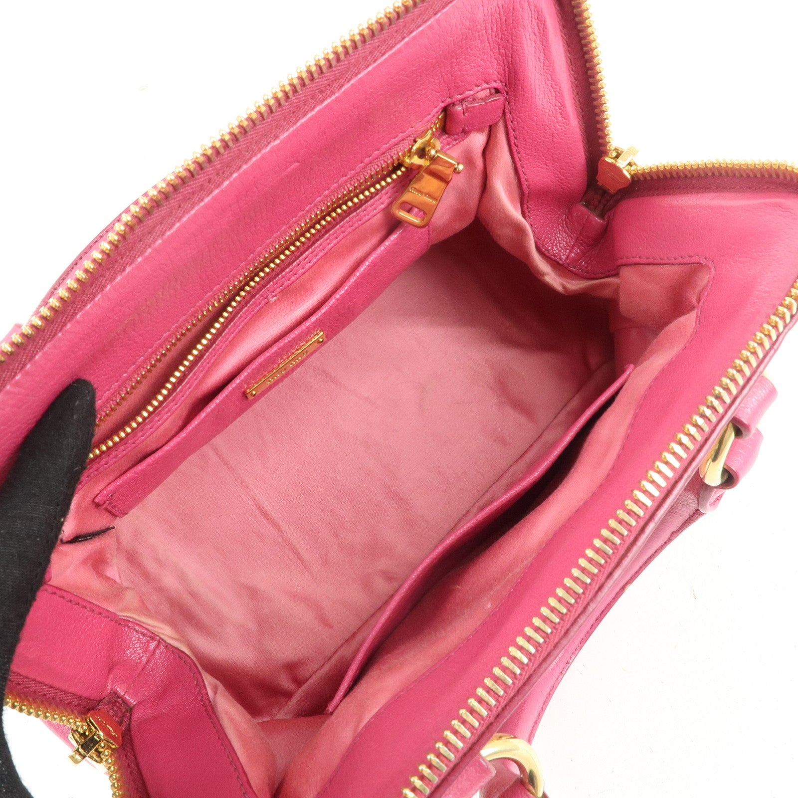 MIU MIU Leather 2WAY Bag Hand Bag Shoulder Bag Pink