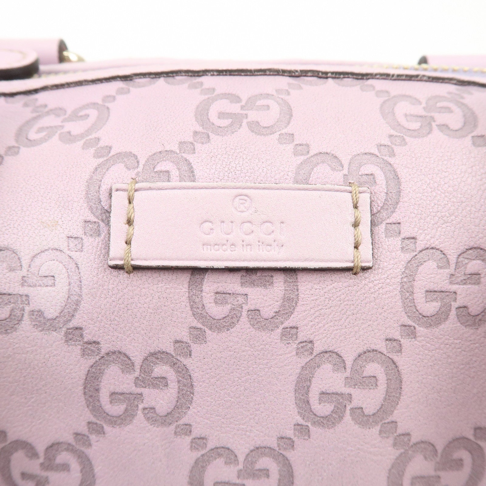 GUCCI Guccissima Leather Mini Boston Bag Light Purple 193604 Used