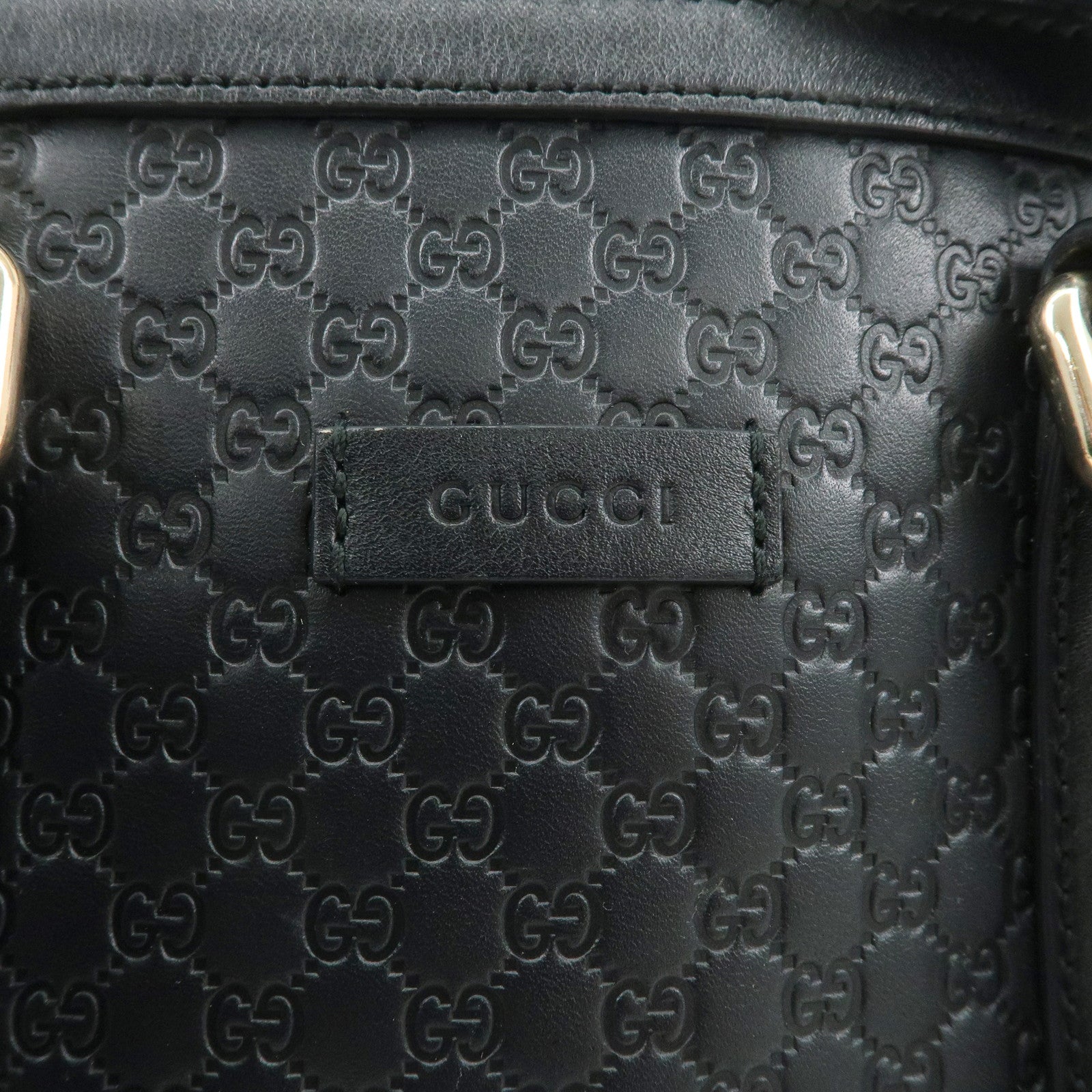 GUCCI Micro Guccissima Leather 2Way Shoulder Hand Bag Black 449654