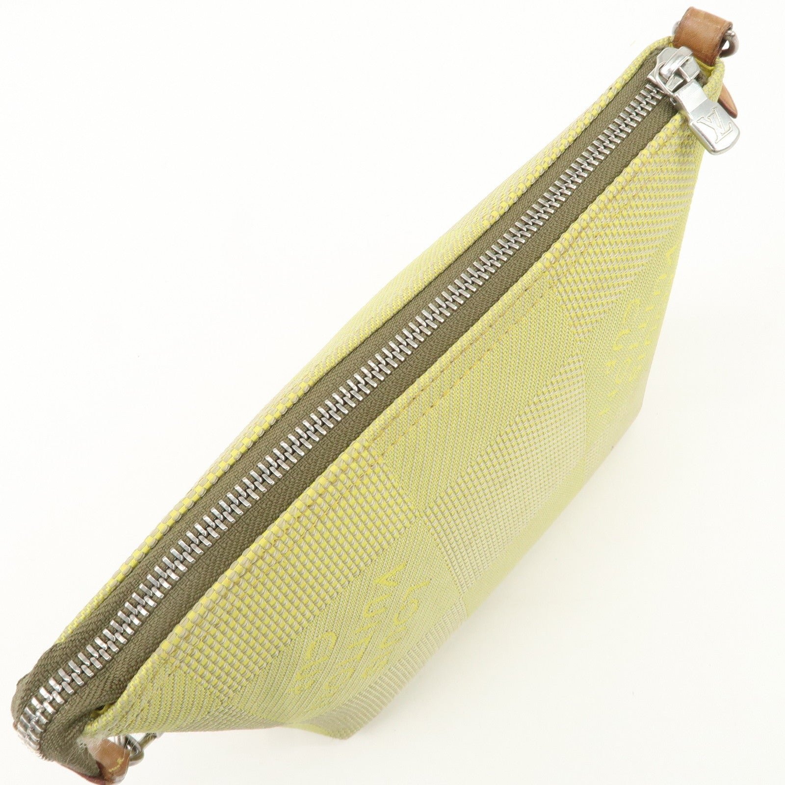 Louis Vuitton Damier Jean Volunteer Pouch Lime Yellow Used