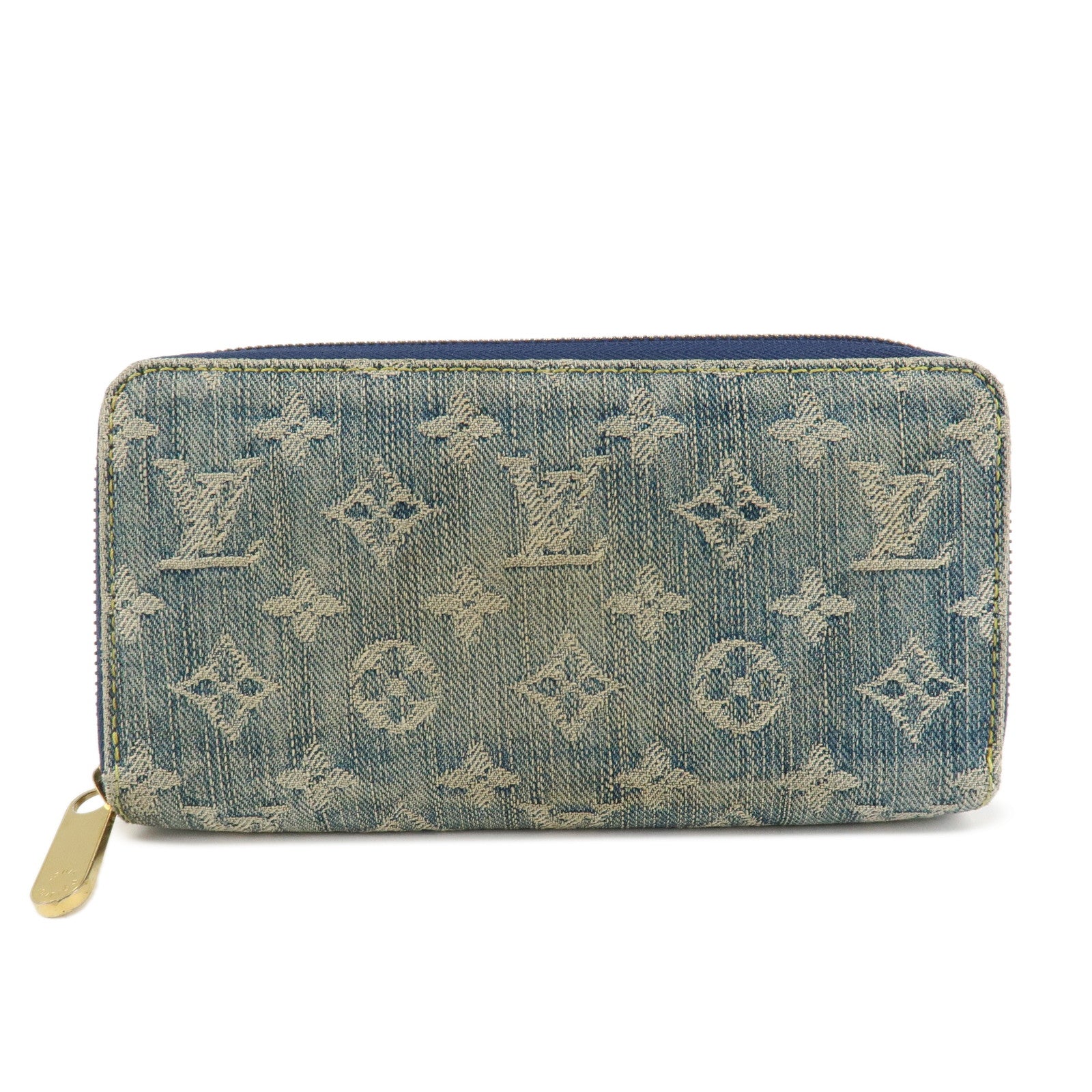 Louis Vuitton Monogram Denim Zippy Wallet Long Wallet Blue M95341 Used