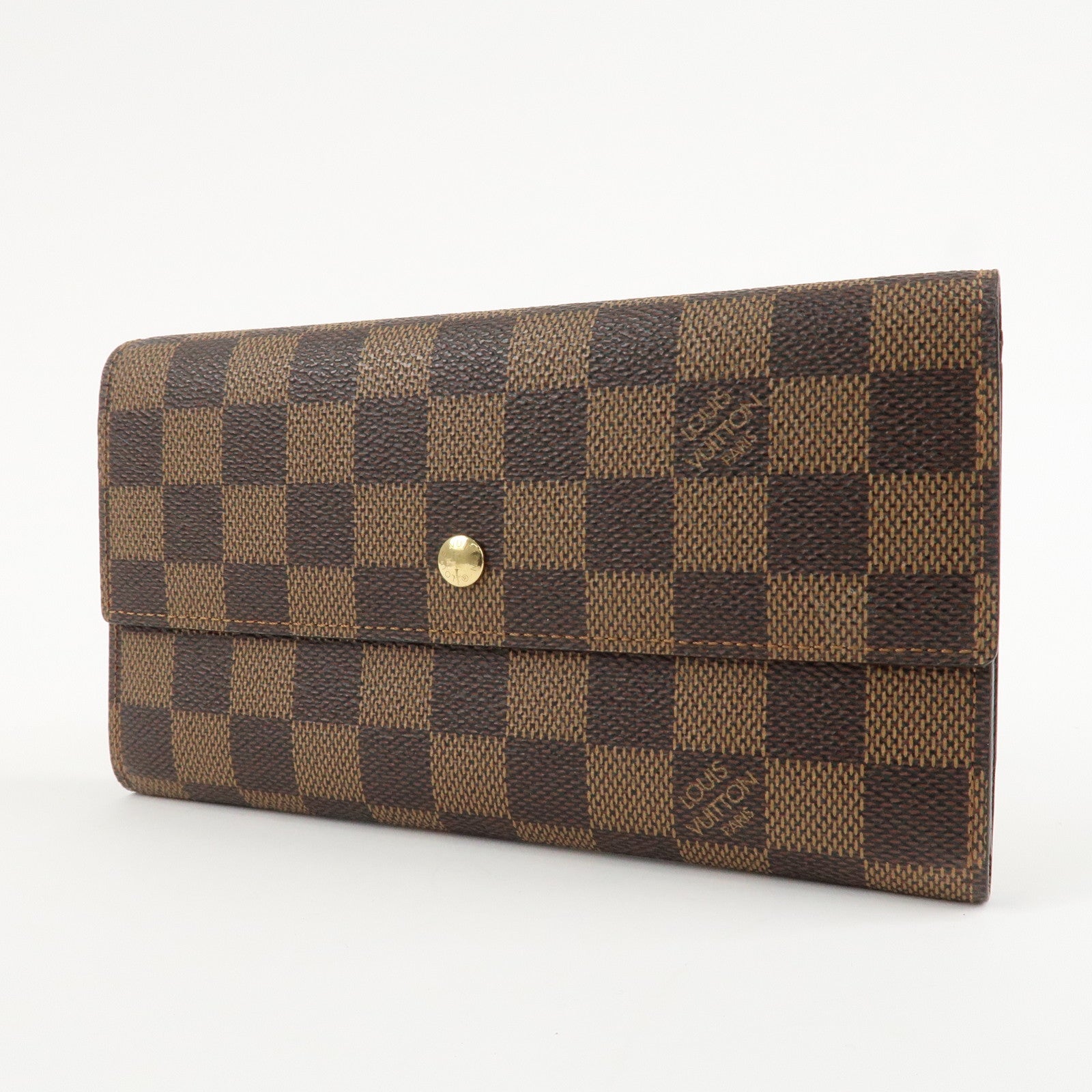 Louis Vuitton Damier Porte Tresor International Long Wallet N61215 Used