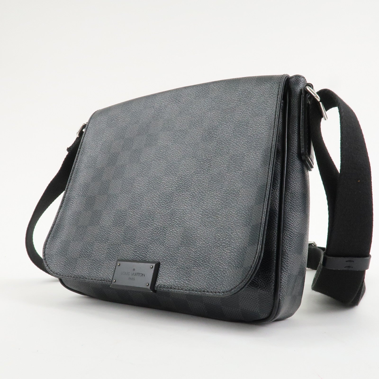 Louis Vuitton Damier Graphite District PM Shoulder Bag Black N41260 Used