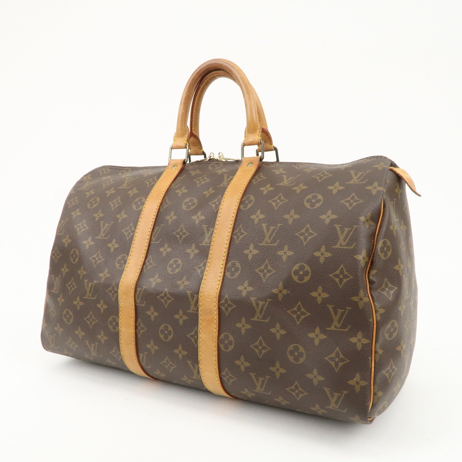 Louis Vuitton Monogram Keep All 45 Boston Bag Brown M41428 Used