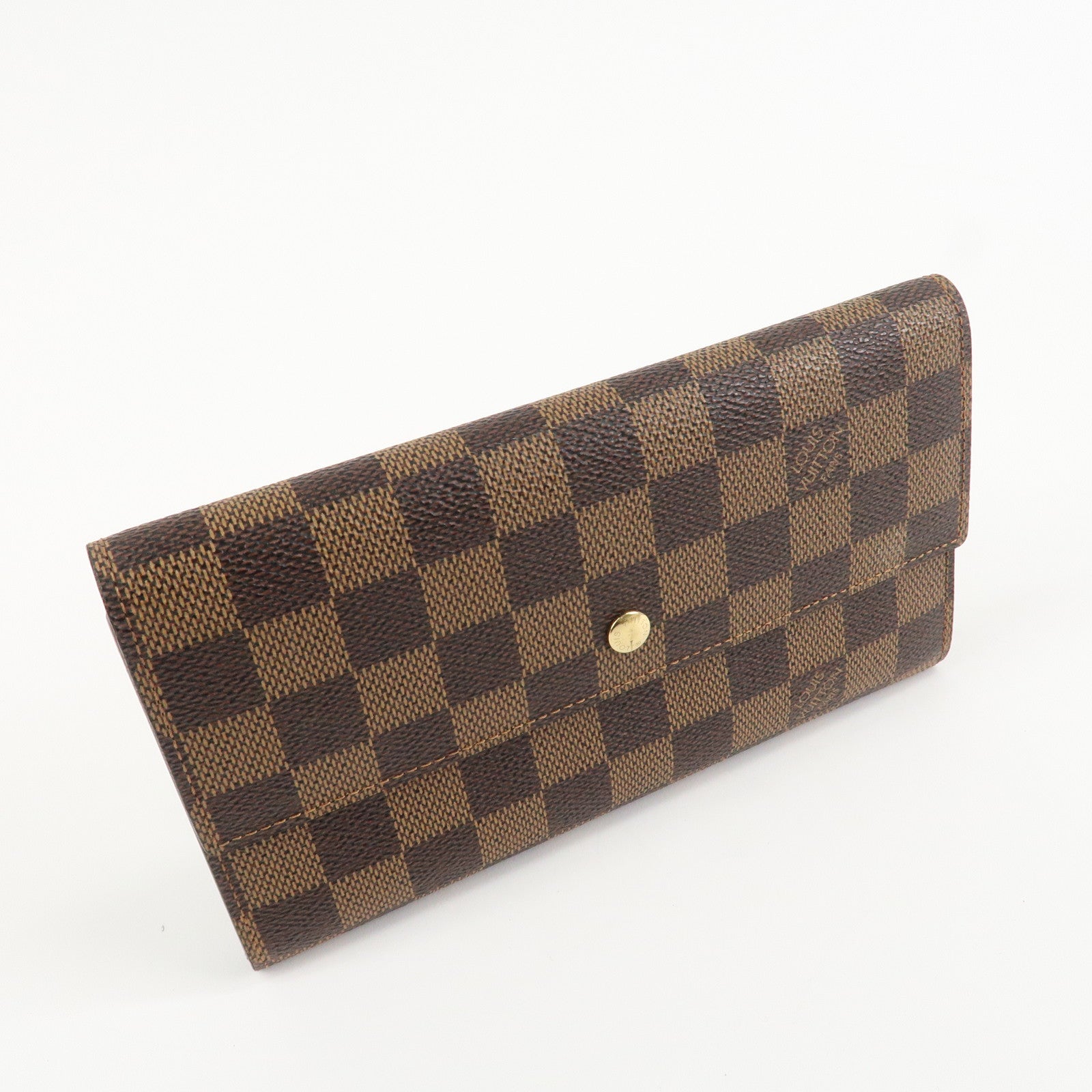 Louis Vuitton Damier Porte Tresor International Long Wallet N61215 Used