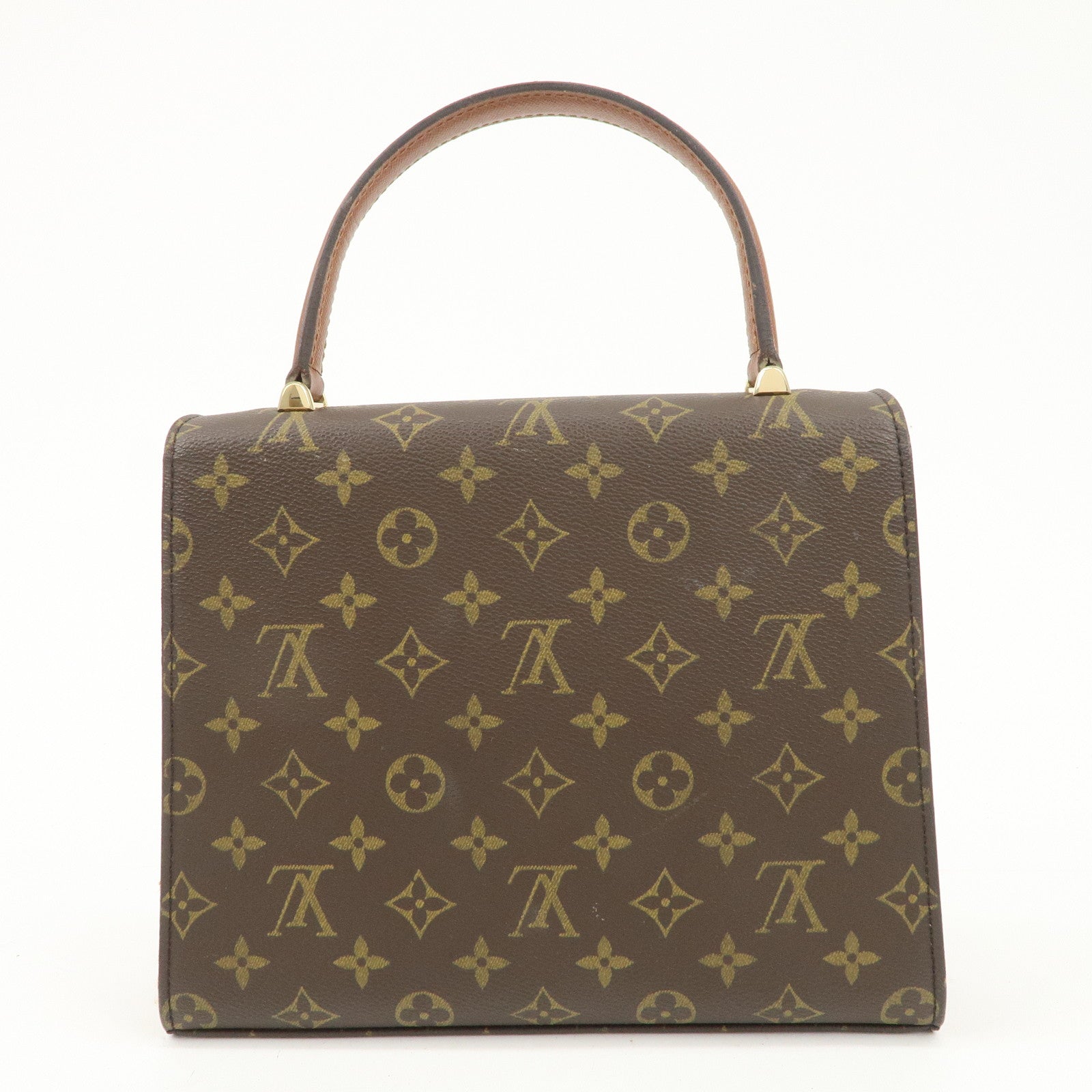 Louis Vuitton Monogram Malesherbes Hand Bag Brown M51379 Used